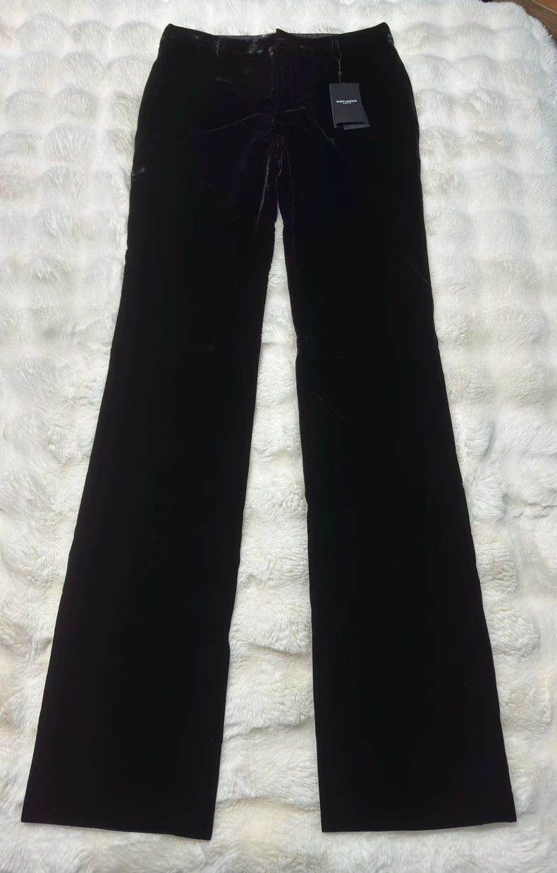 Saint Laurent Paris Saint Laurent Paris Micro brushed velvet trousers-2506 Size US 34 / EU 50 - 2 Thumbnail