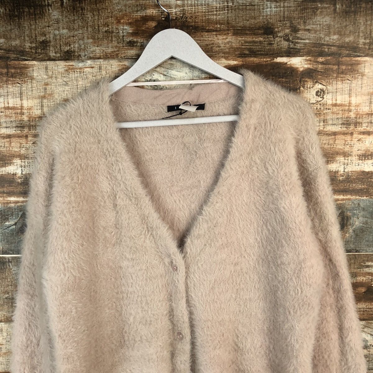 Japanese Brand DL Ingni Brown fur shaggy mohair Cardigan Knitwear #C365 Size M / US 6-8 / IT 42-44 - 4 Thumbnail