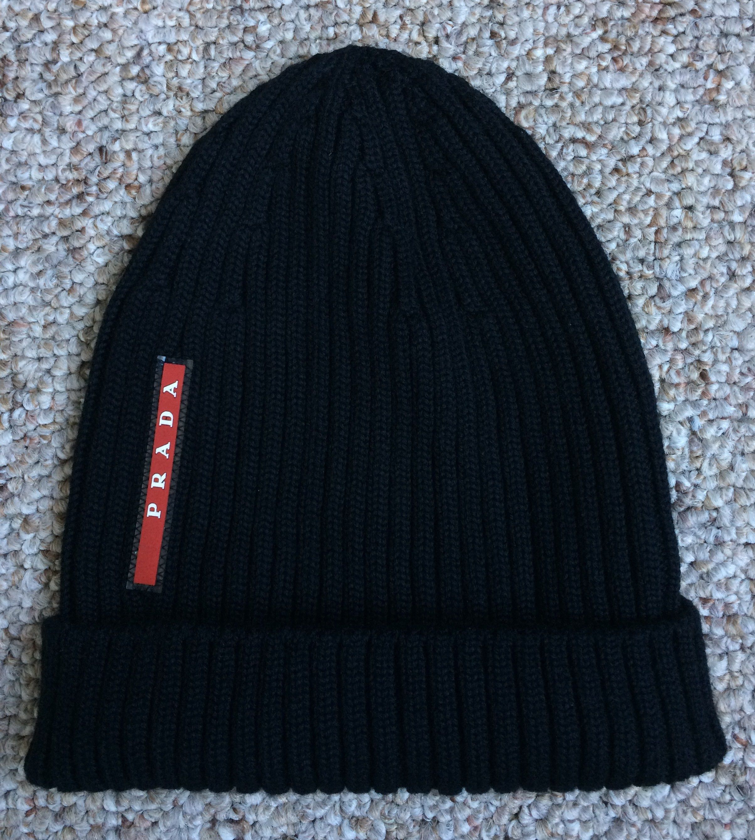 Prada Prada Sport 00s Beanie Wool Hat Red Label Logo | Grailed