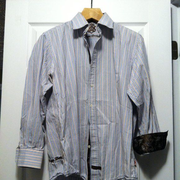 English Laundry ENGLISH LAUNDRY MENS BLUE 100%COTTON CASUAL SHIRT 16.5/32-33 Size US L / EU 52-54 / 3 - 7 Thumbnail