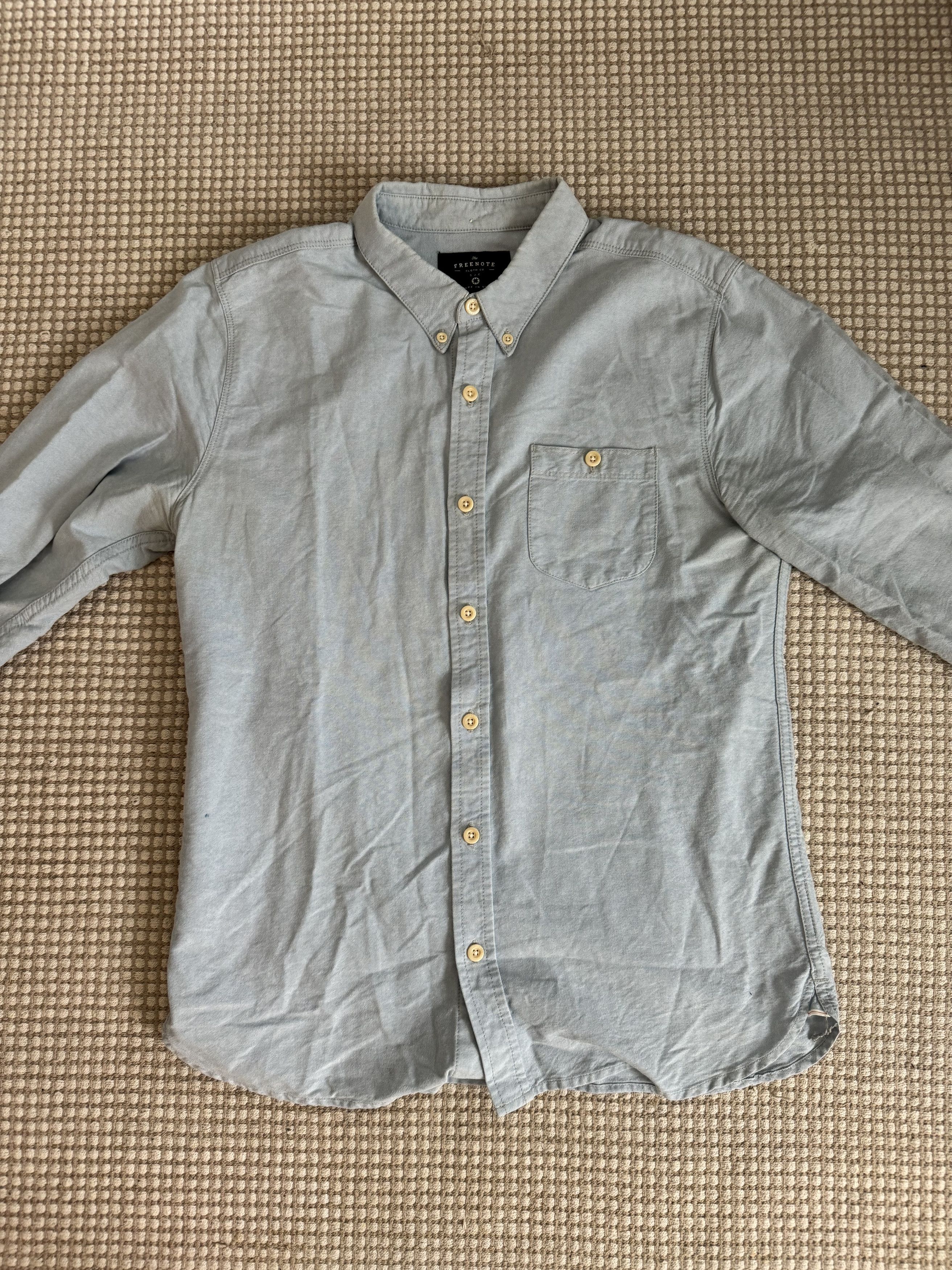 image of Freenote Light Denim Chambray Button Up, Men's (Size Medium)