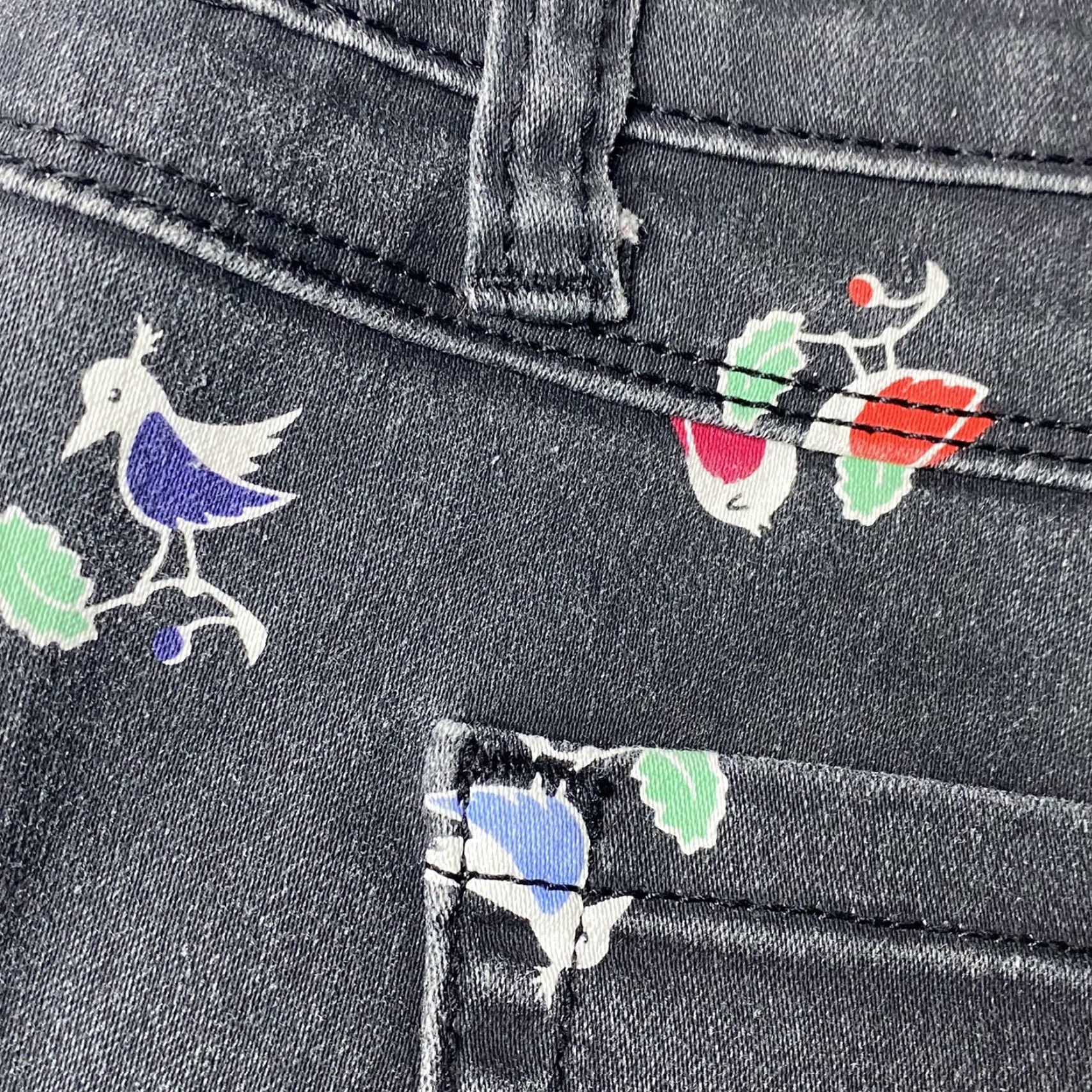 Tommy Hilfiger VINTAGE Tommy Hilfiger Jeans Bird Print Women’s 15 Jeans 90s Birds Black Straight Womens Size 36" / US 14 / IT 50 - 5 Thumbnail