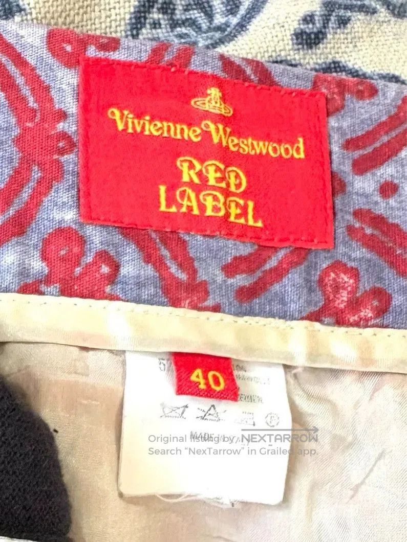 Vivienne Westwood Vivienne Westwood Red Patterned Midi Skirt. Size 39" - 3 Thumbnail