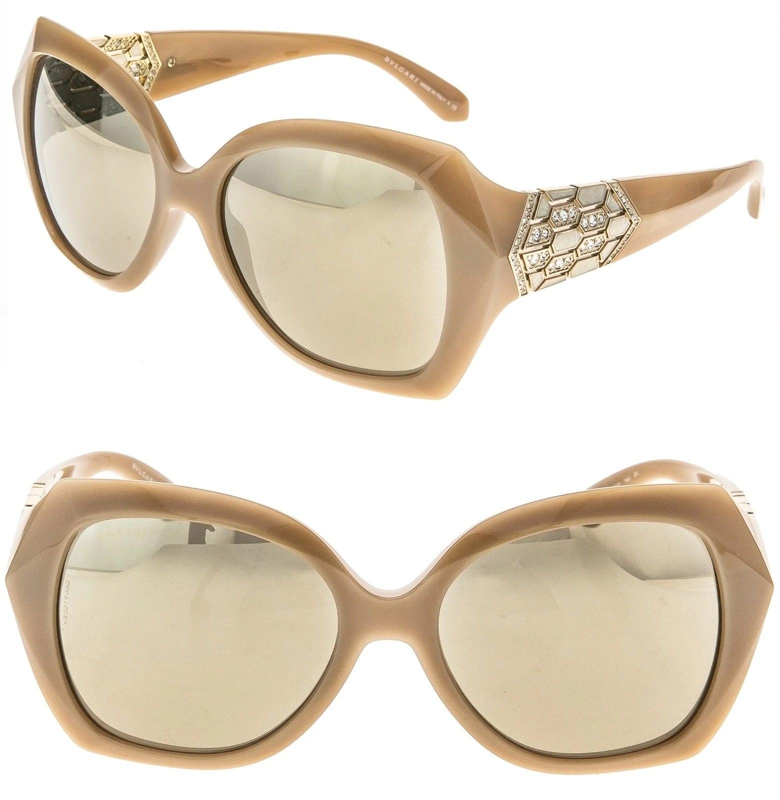 Bvlgari BULGARI BV8182B Serpenti Beige Gold Mirrored Sunglasses 8182 Size ONE SIZE - 1 Thumbnail