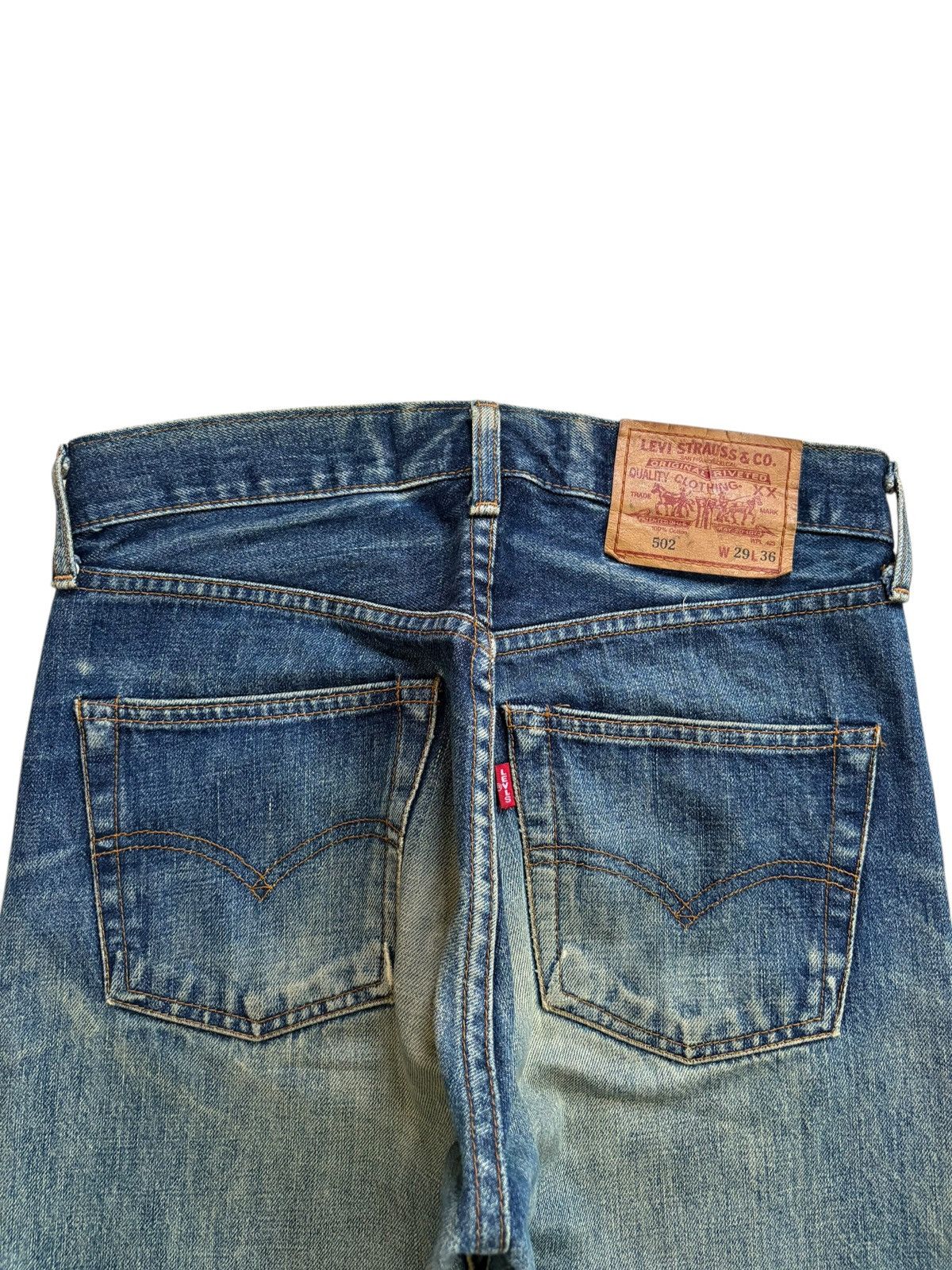 Levi's Vintage 80s Levis 502 Big E Mud Wash Loose Selvedge Jeans Size US 29 - 9 Thumbnail