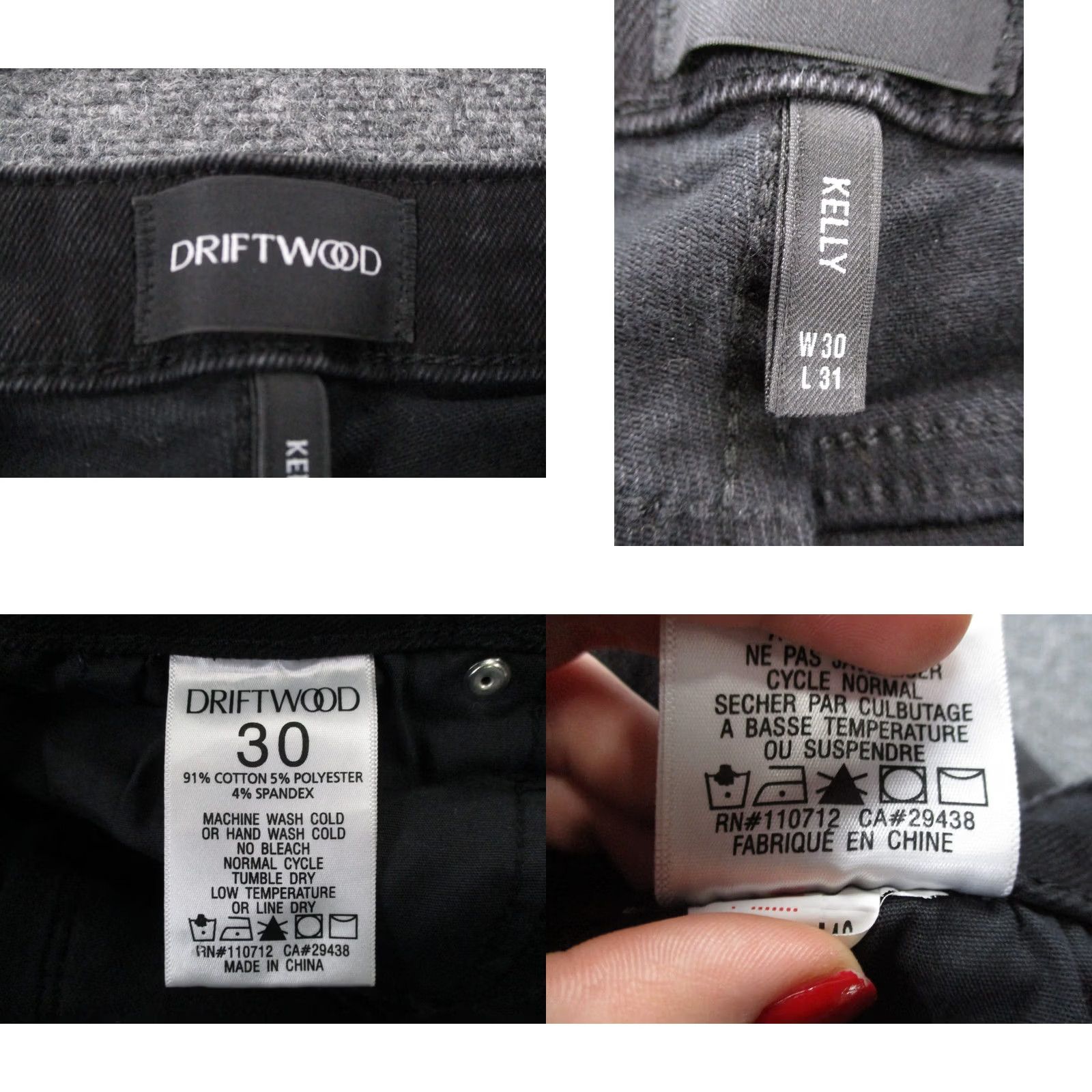 Vintage Driftwood Jeans Womens 30 X 31 Black Denim Bootcut 30 Regular Inseam Jeans Womens Black Driftwood Bootscut Jeans 30x31 Size 30" / US 8 / IT 44 - 8 Thumbnail