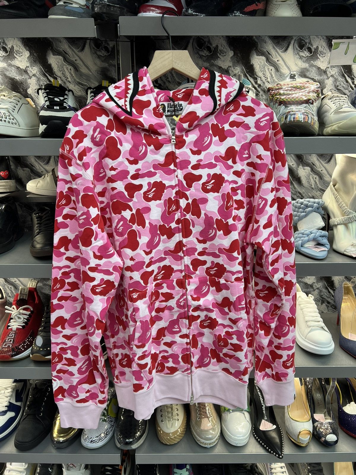 Bape Bape Pink ABC Camo Shark Fullzip Hoodje Size US XXL / EU 58 / 5 - 1 Thumbnail