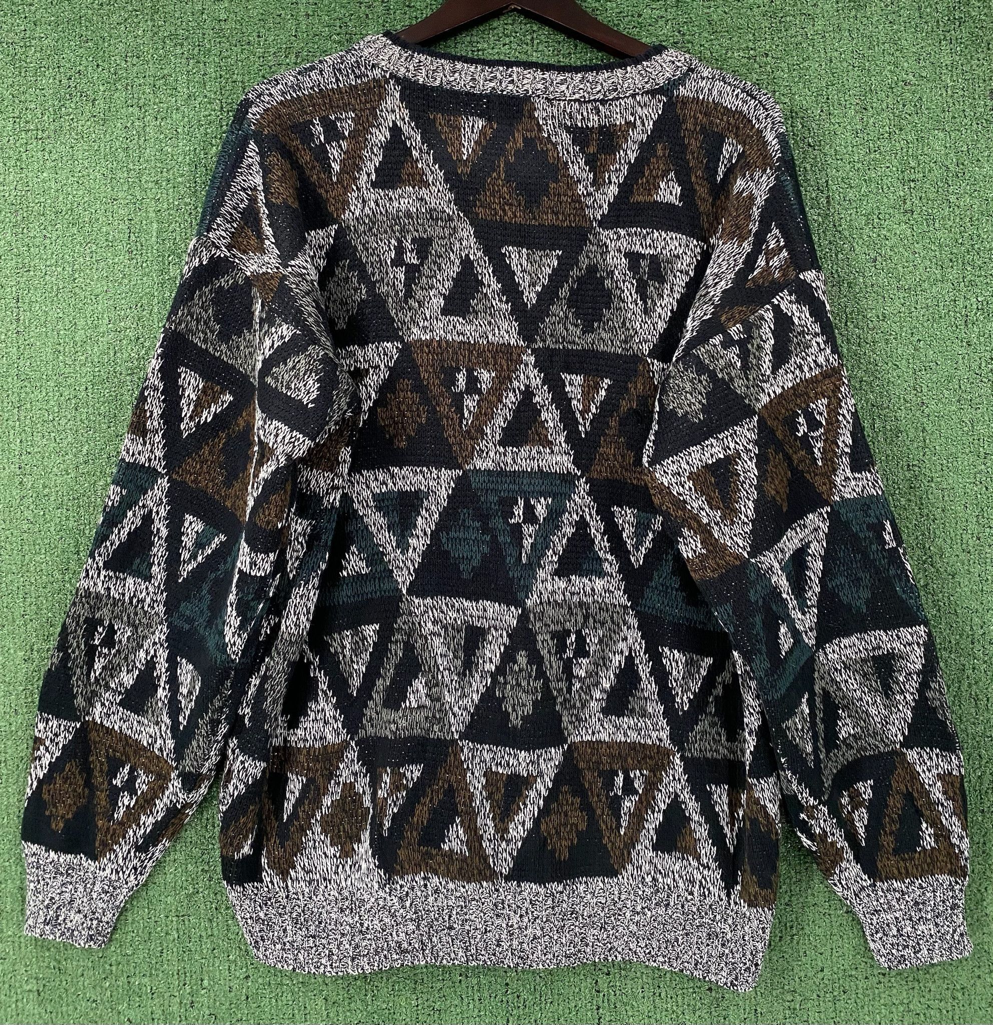 Vintage 80’s Expressions Patterned Cardigan Sweater Men’s Size XL Size US XL / EU 56 / 4 - 5 Thumbnail