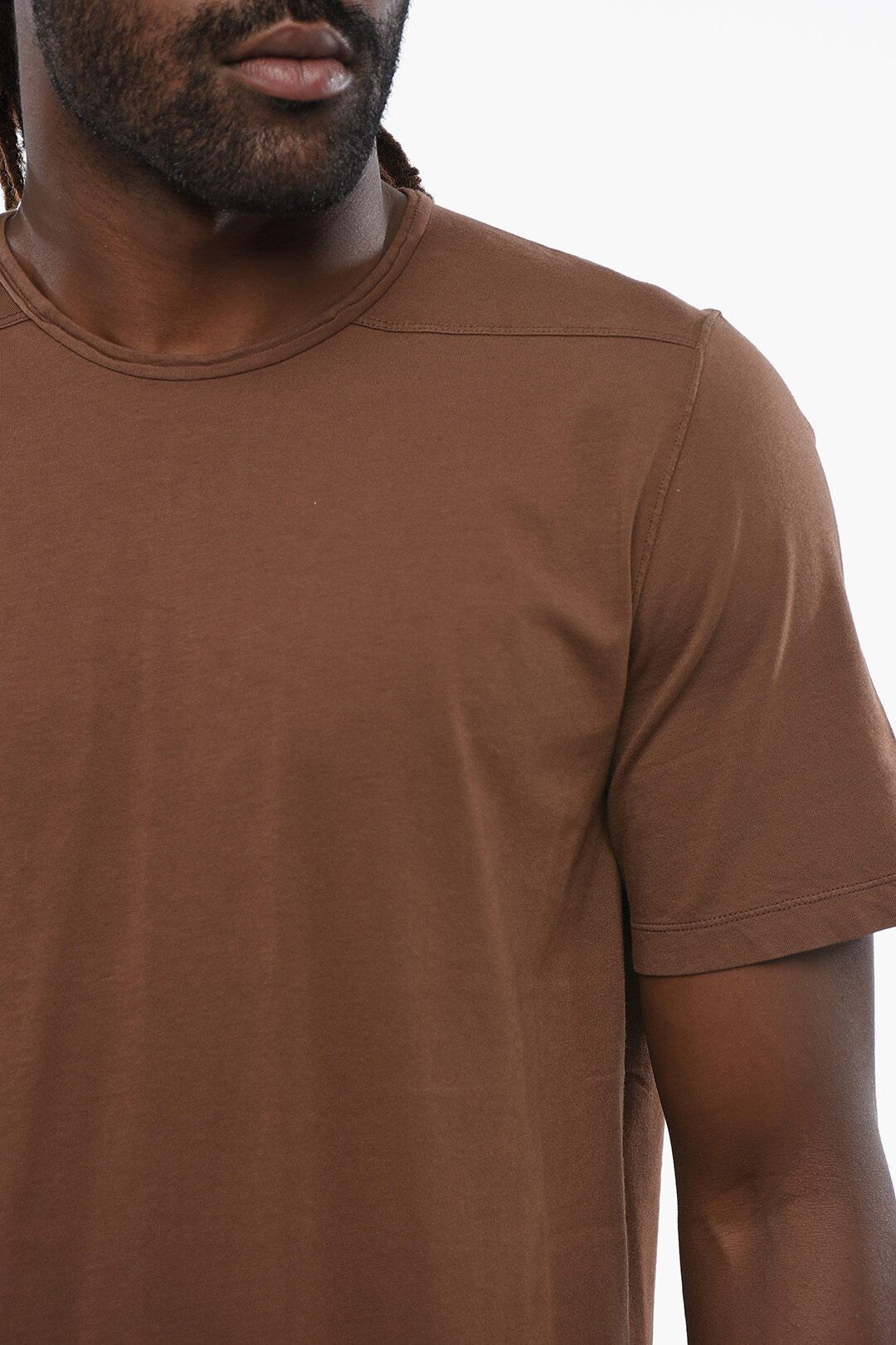 Rick Owens og1mm1025 Crewneck T-Shirt in Brown Size US M / EU 48-50 / 2 - 3 Thumbnail