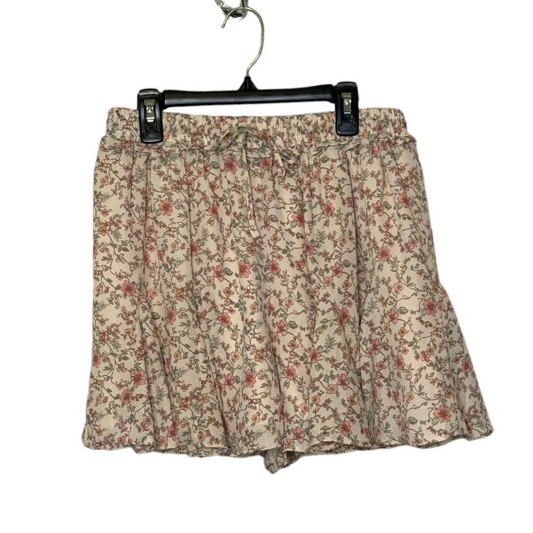 Anthropologie Paper Crane cream floral culottes pull on shorts size M Size 30" / US 8 / IT 44 - 7 Thumbnail