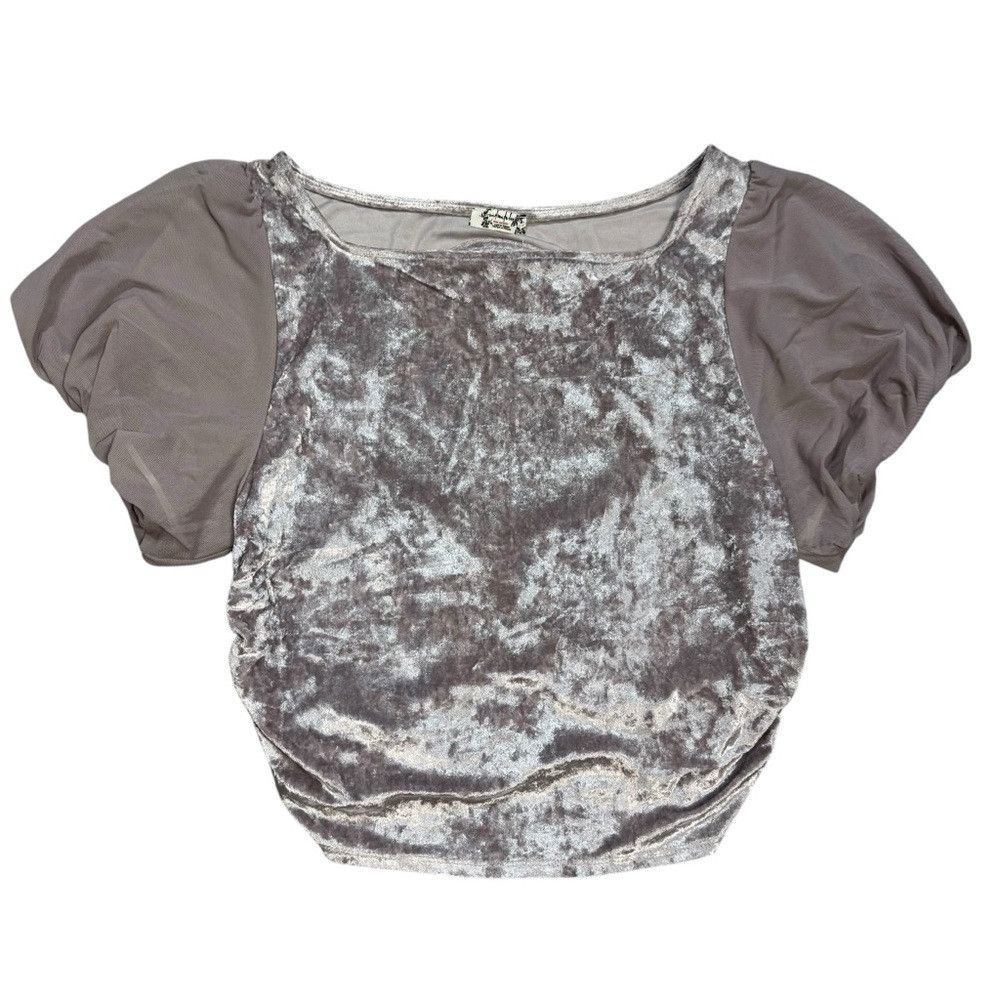 Free People NWT New Free People Midnight Mood Velvet Grey Mauve Crop To Size L / US 10 / IT 46 - 6 Thumbnail