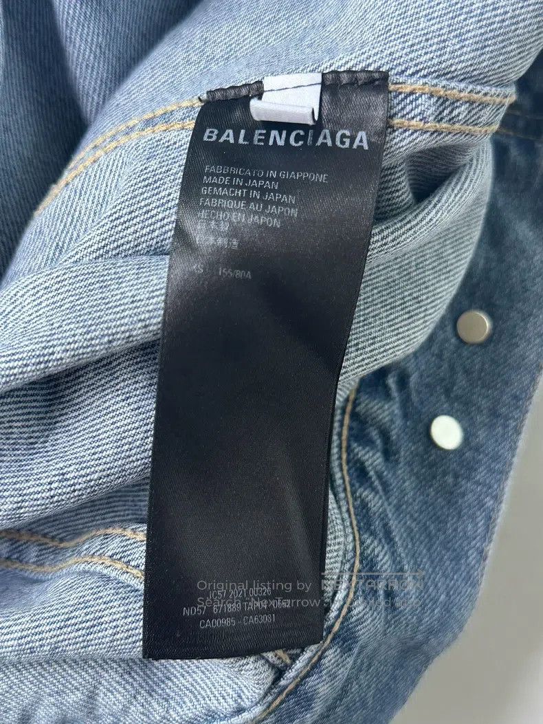 Balenciaga Balenciaga Embroidered Logo Washed Distressed Denim Jacket Size US XS / EU 42 / 0 - 2 Thumbnail
