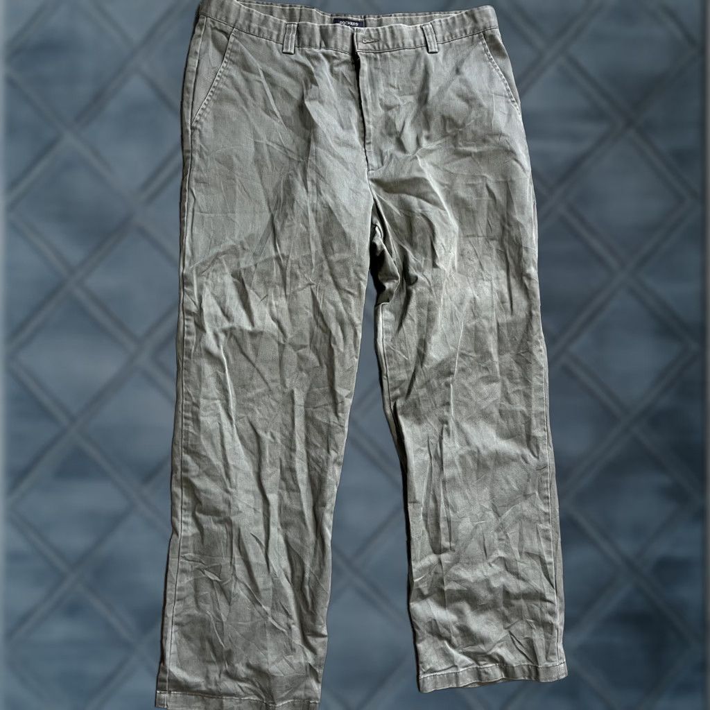 Dockers VINTAGE DOCKERS Flat Front Pants Chino Gray Regular Size 38x32 Men 38in Gray Dockers D2 Buttons Belt Loops Cotton Classic Mens Pants Size US 38 / EU 54 - 1 Thumbnail