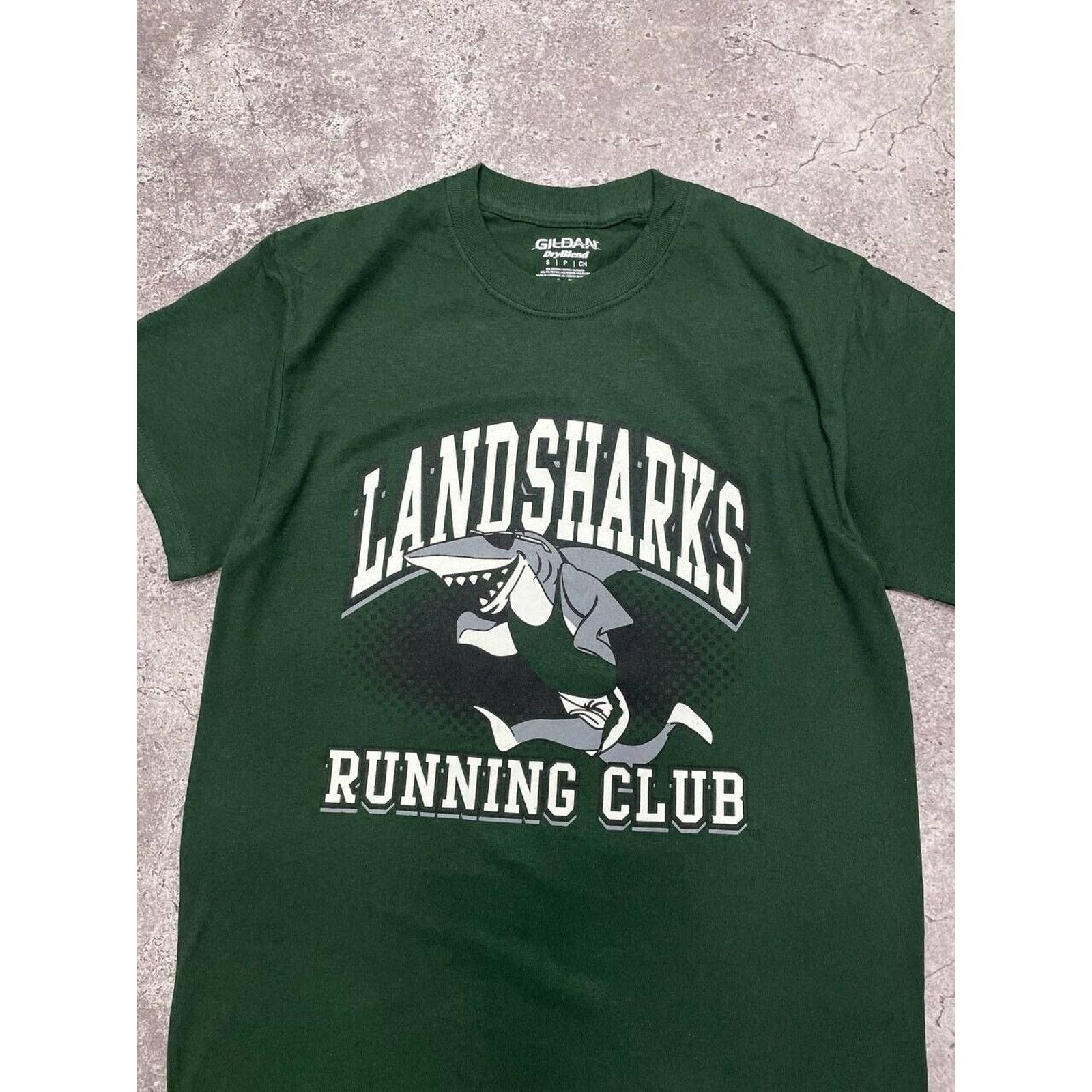Gildan × Vintage Vintage Landsharks Running Club T-Shirt Green S Poly USA Size US S / EU 44-46 / 1 - 2 Thumbnail