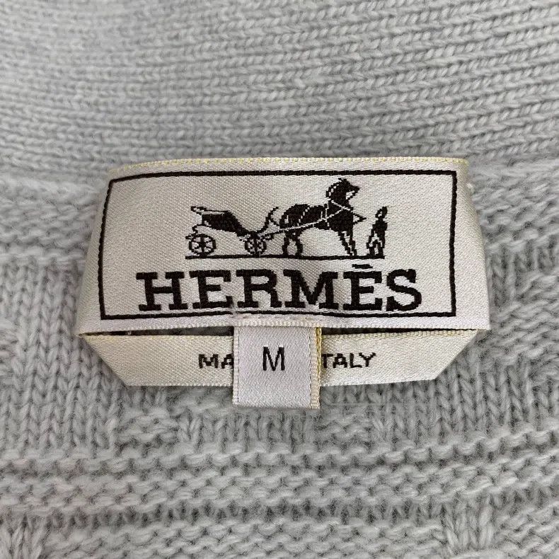 Hermes Hermes Gray jacquard floral patchwork cashmere V-neck sing Size US M / EU 48-50 / 2 - 5 Thumbnail