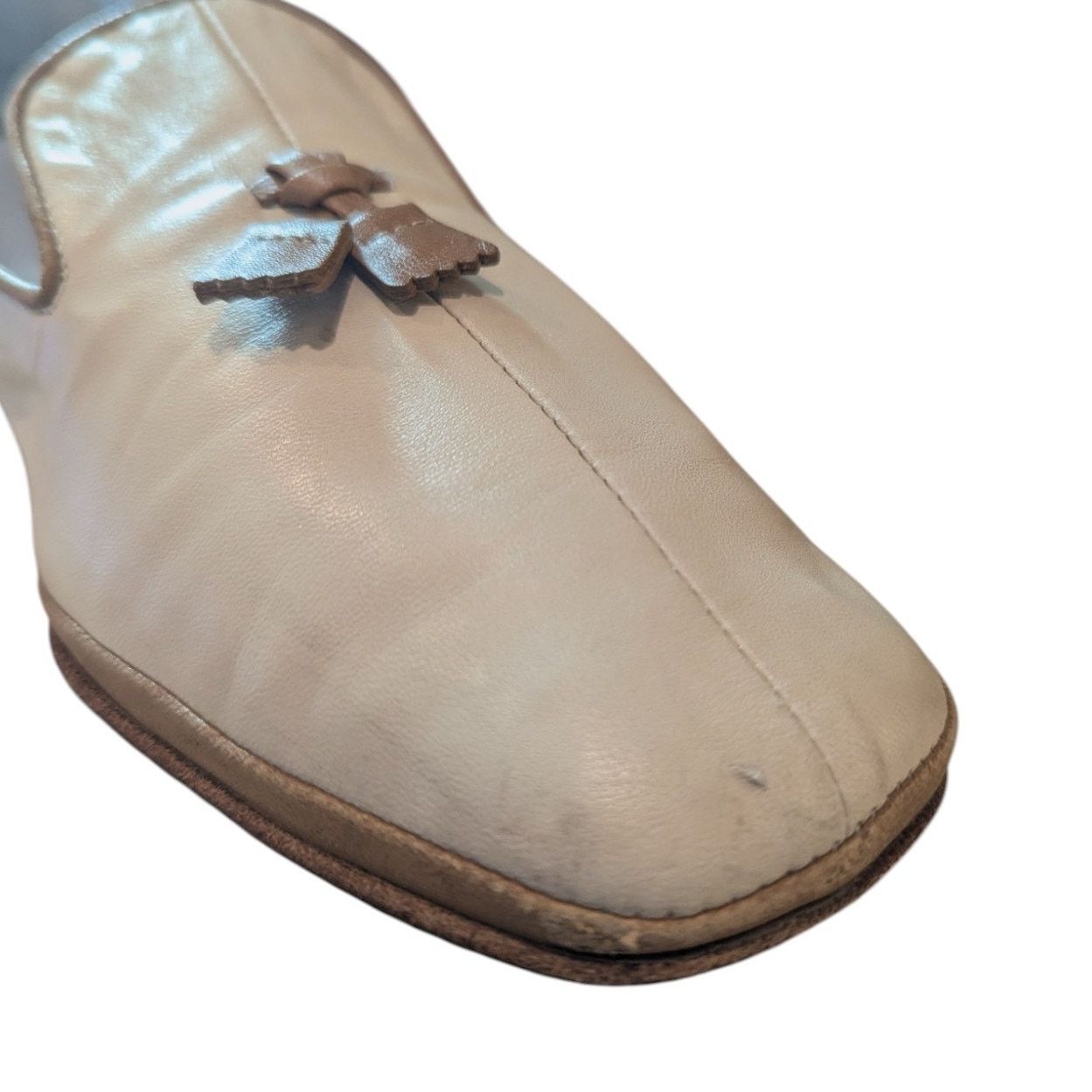 Tod's TOD'S Italian Cream Tan Tassled Leather Driving Loafers Size US 5.5 / IT 35.5 - 6 Thumbnail
