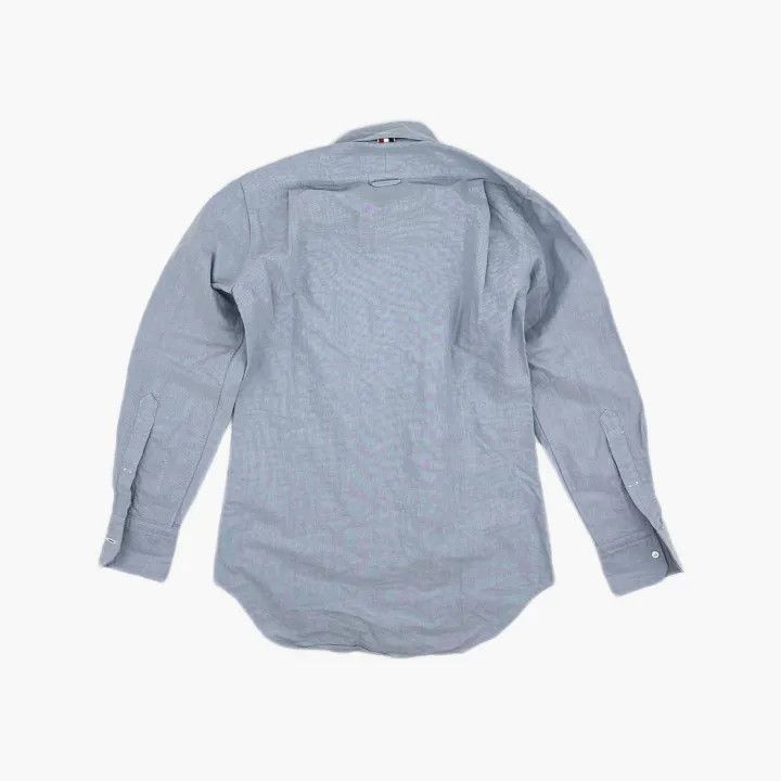 Thom Browne Long Sleeve Cotton Shirt in Light Blue -2507
