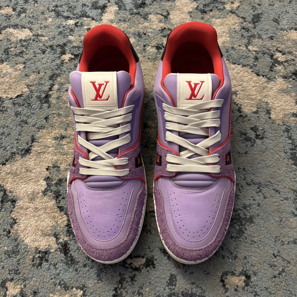 Louis Vuitton Louis VuittonTrainer Low Suede Purple Size 9LV (10-10.5US) Size US 10.5 / EU 43-44 - 3 Thumbnail