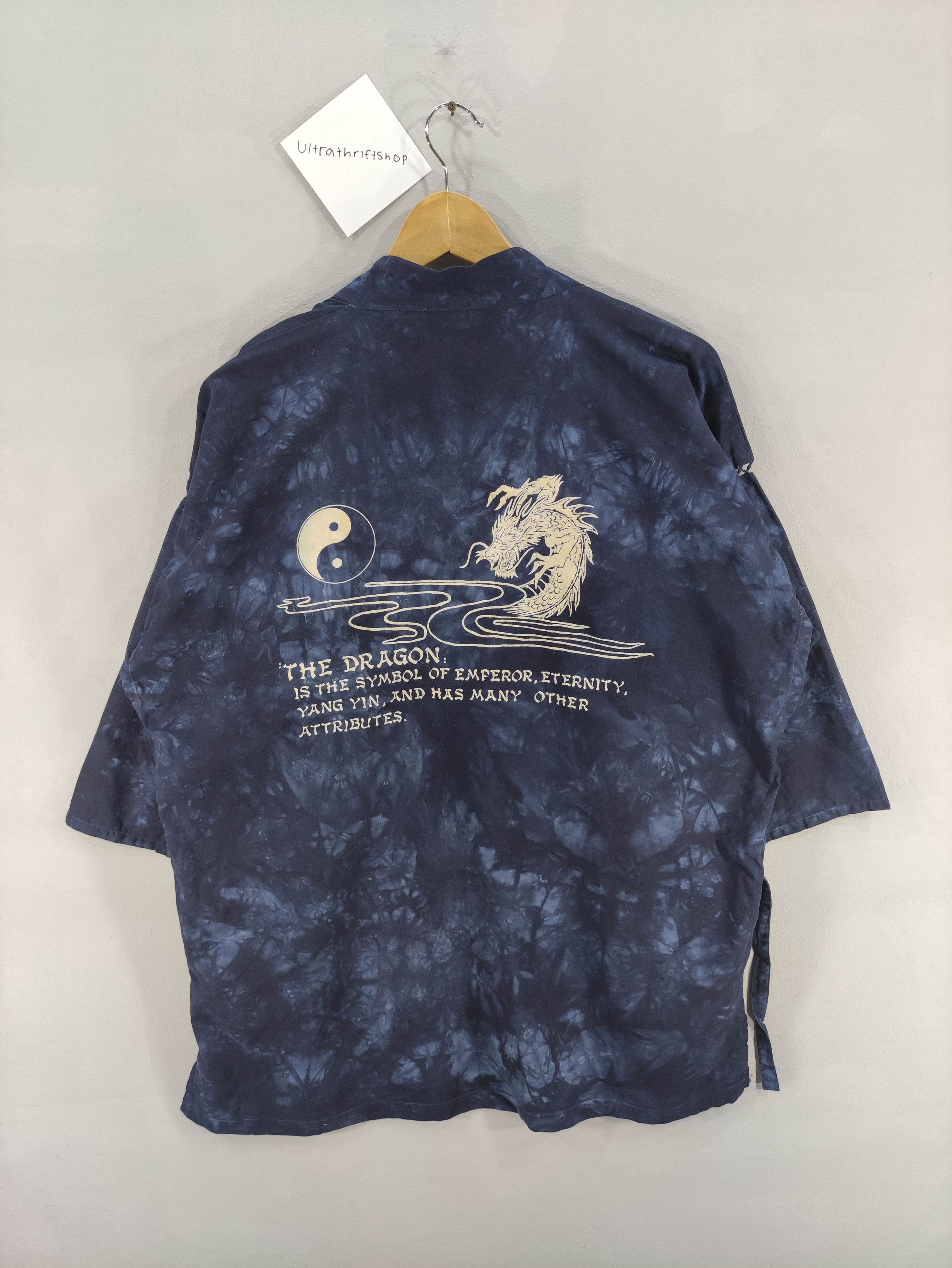 Komono Vintage Japanse Dragon Kimono Cardigan Size US L / EU 52-54 / 3 - 7 Thumbnail