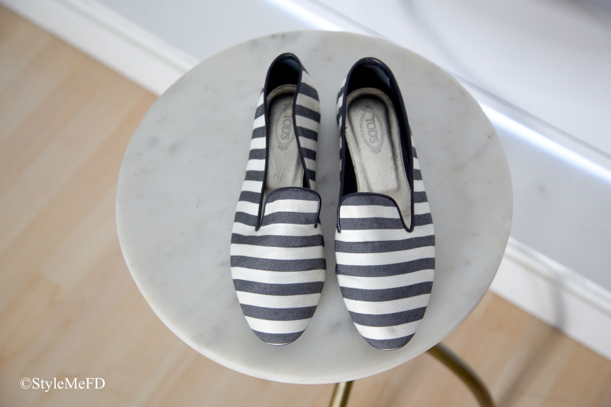 Tod's Tod's Striped Ballet Flats In Canvas Size US 8 / IT 38 - 1 Thumbnail