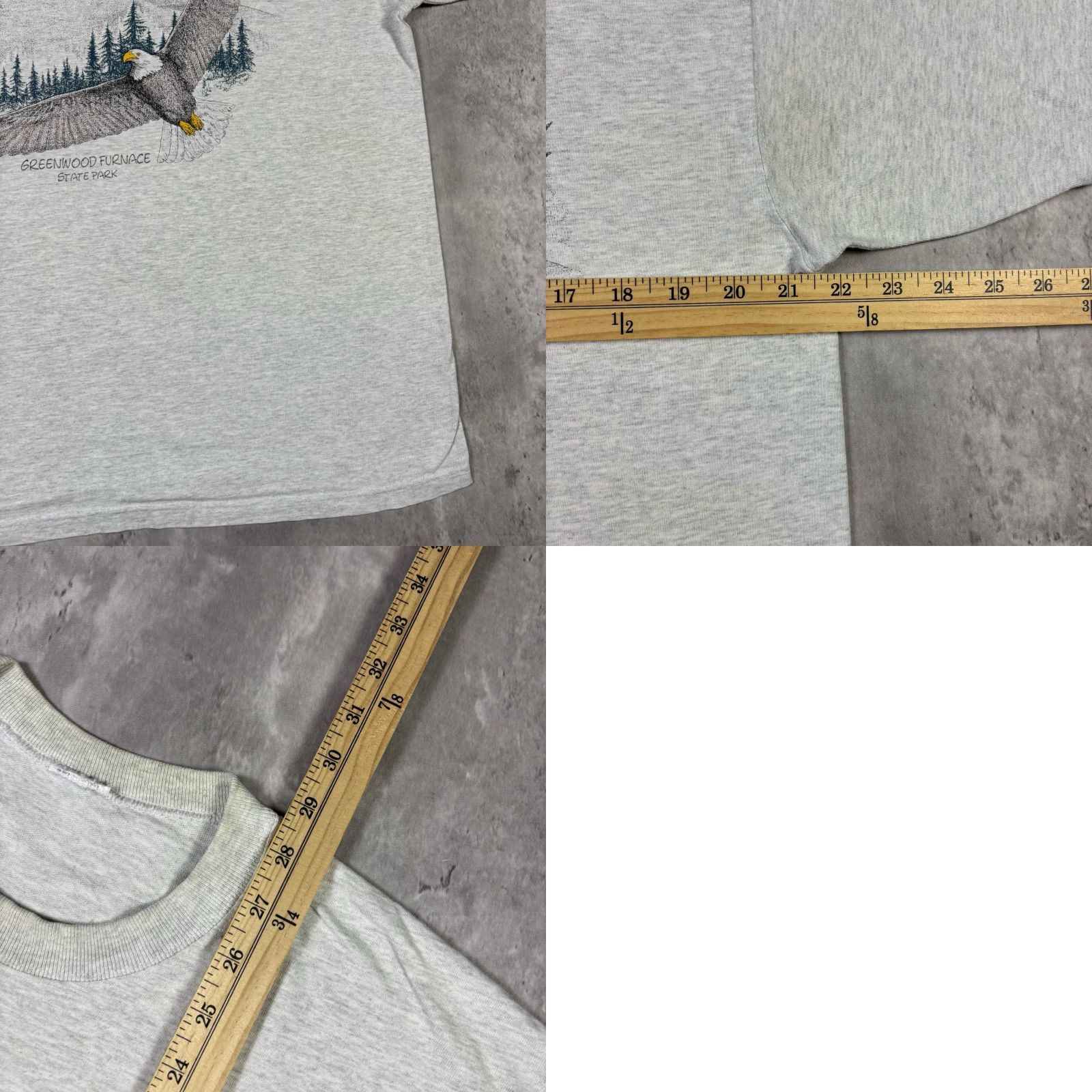 Fruit Of The Loom VINTAGE Bald Eagle Bird T Shirt Gray XL 90s Animal Print Cotton Fruit of the Loom Shirt Mens Crew Neck Short Sleeve Size US XL / EU 56 / 4 - 8 Thumbnail