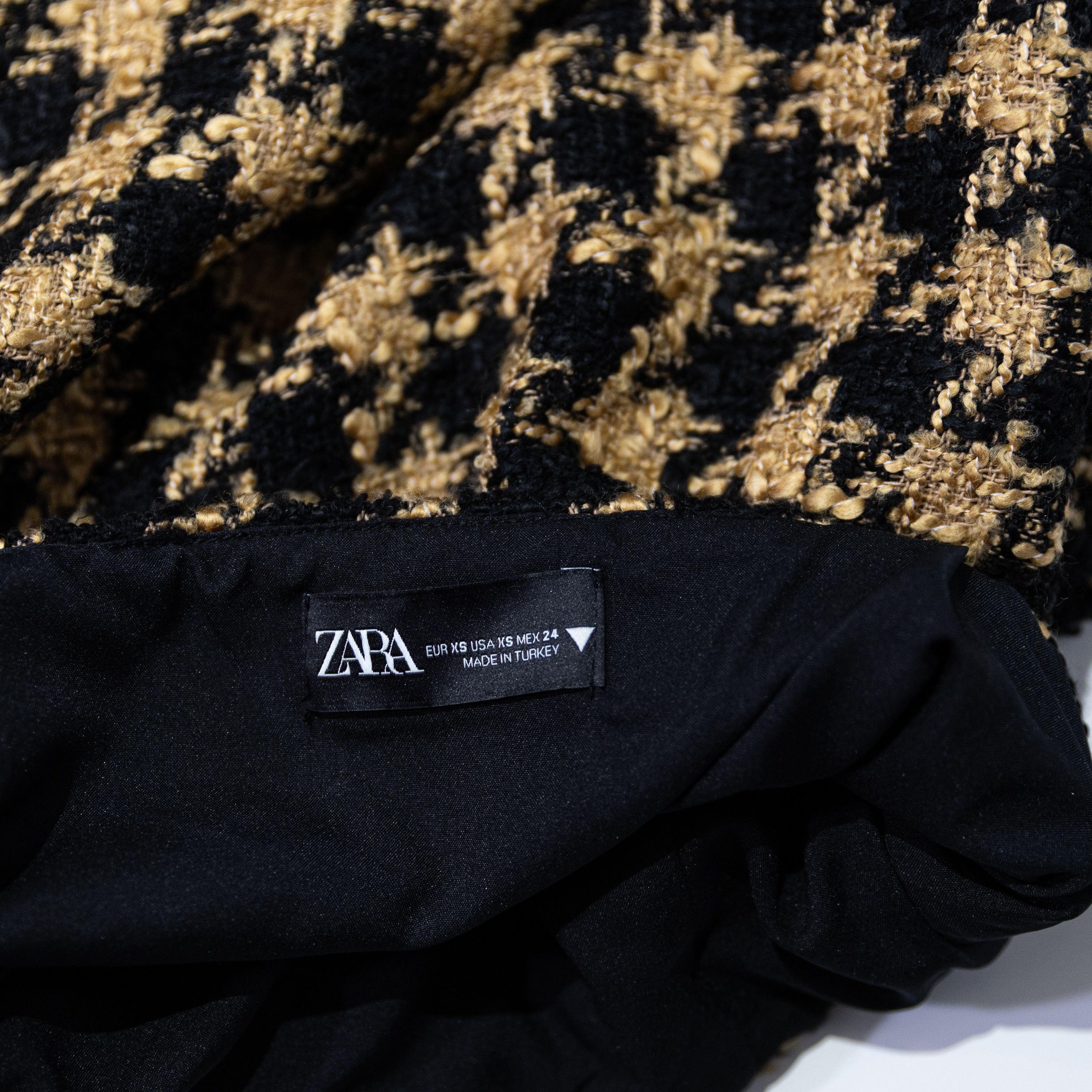Zara Zara Black Brown Houndstooth Textured Knit Size 25" / US 0 / IT 36 - 2 Thumbnail