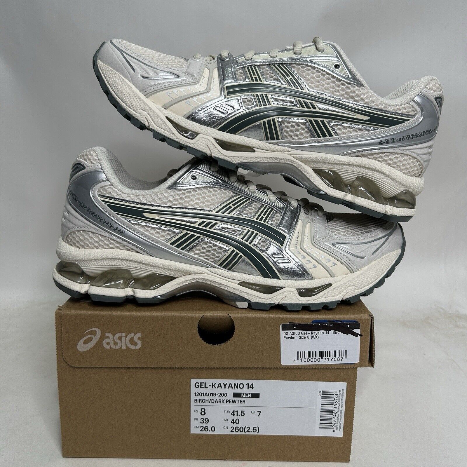 Asics ASICS Gel Kayano 14 “Birch Dark Pewter” 2024 Size US 8 / EU 41 - 1 Thumbnail