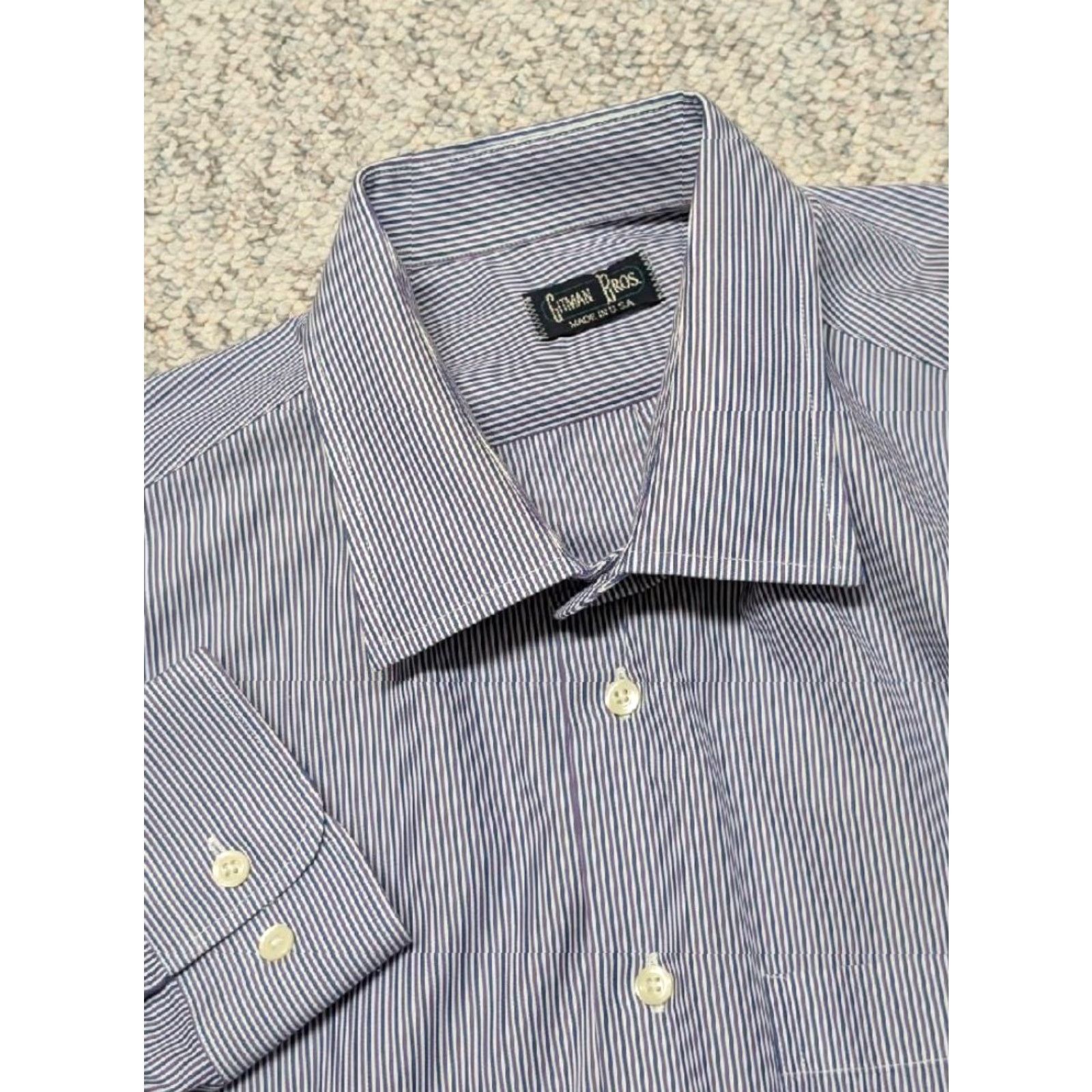 Vintage USA Gitman Bros striped cotton shirt 2XL long sleeve Lavender Men’s, Button-Up, Collared, Cowboy theme, USA made, Vintage? (No vintage flag) Size US XXL / EU 58 / 5 - 7 Thumbnail