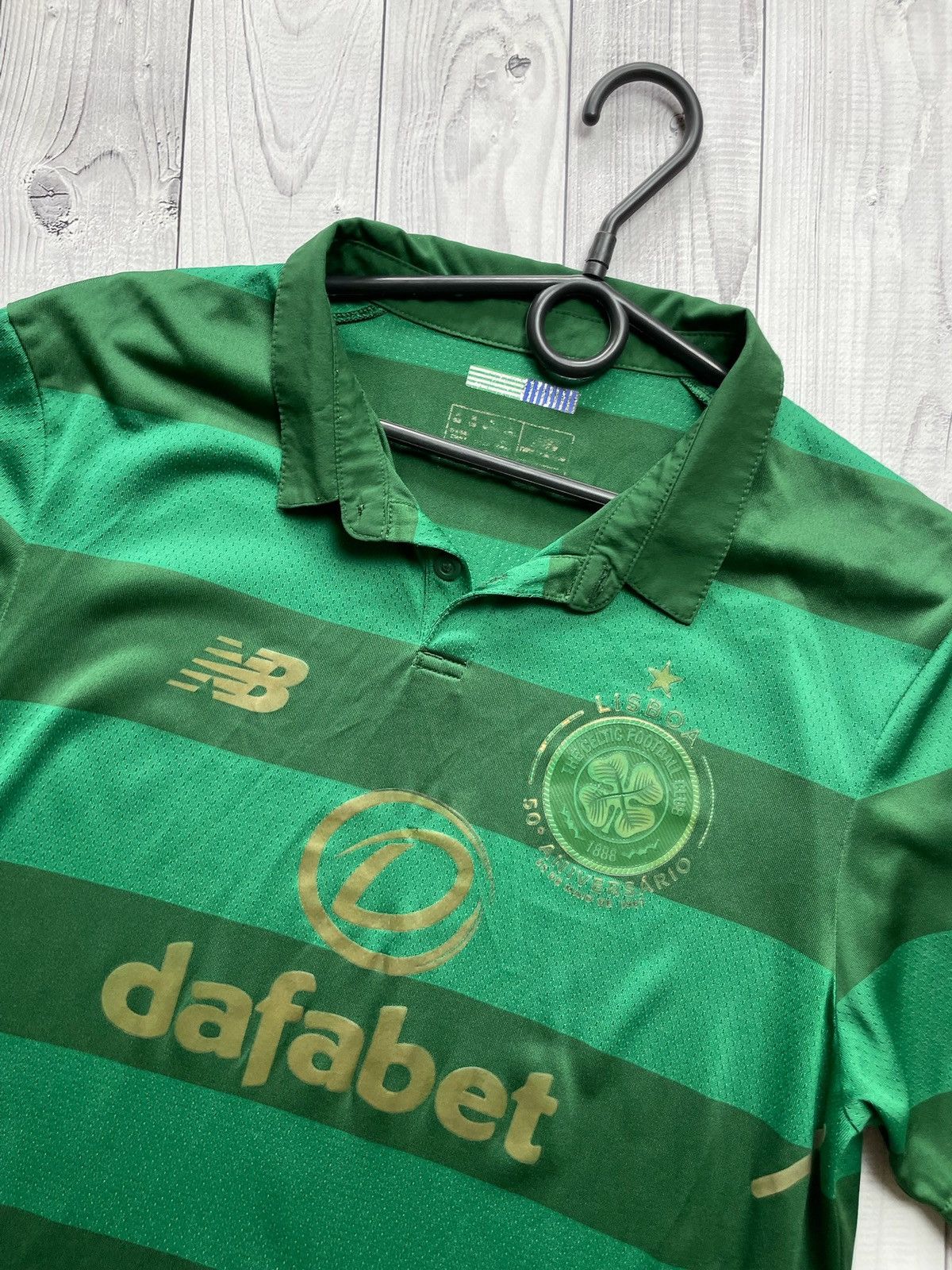 Vintage Vintage Celtic New Balance striped green jersey polo Size US M / EU 48-50 / 2 - 2 Thumbnail