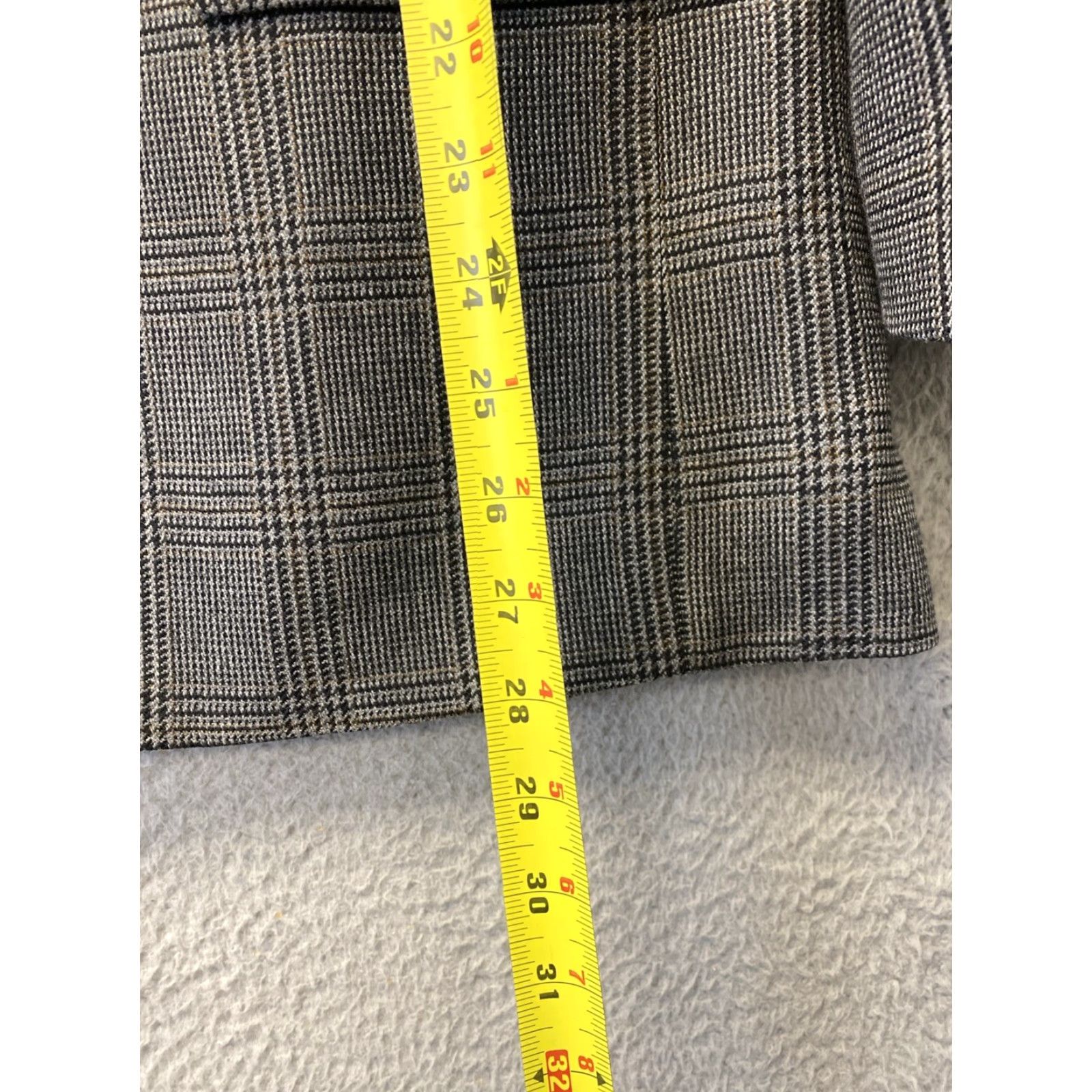 Ralph Lauren VINTAGE Ralph Lauren Blazer Jacket Gray Glen Plaid Houndstooth 46R Wool Mens Size 46R - 5 Thumbnail