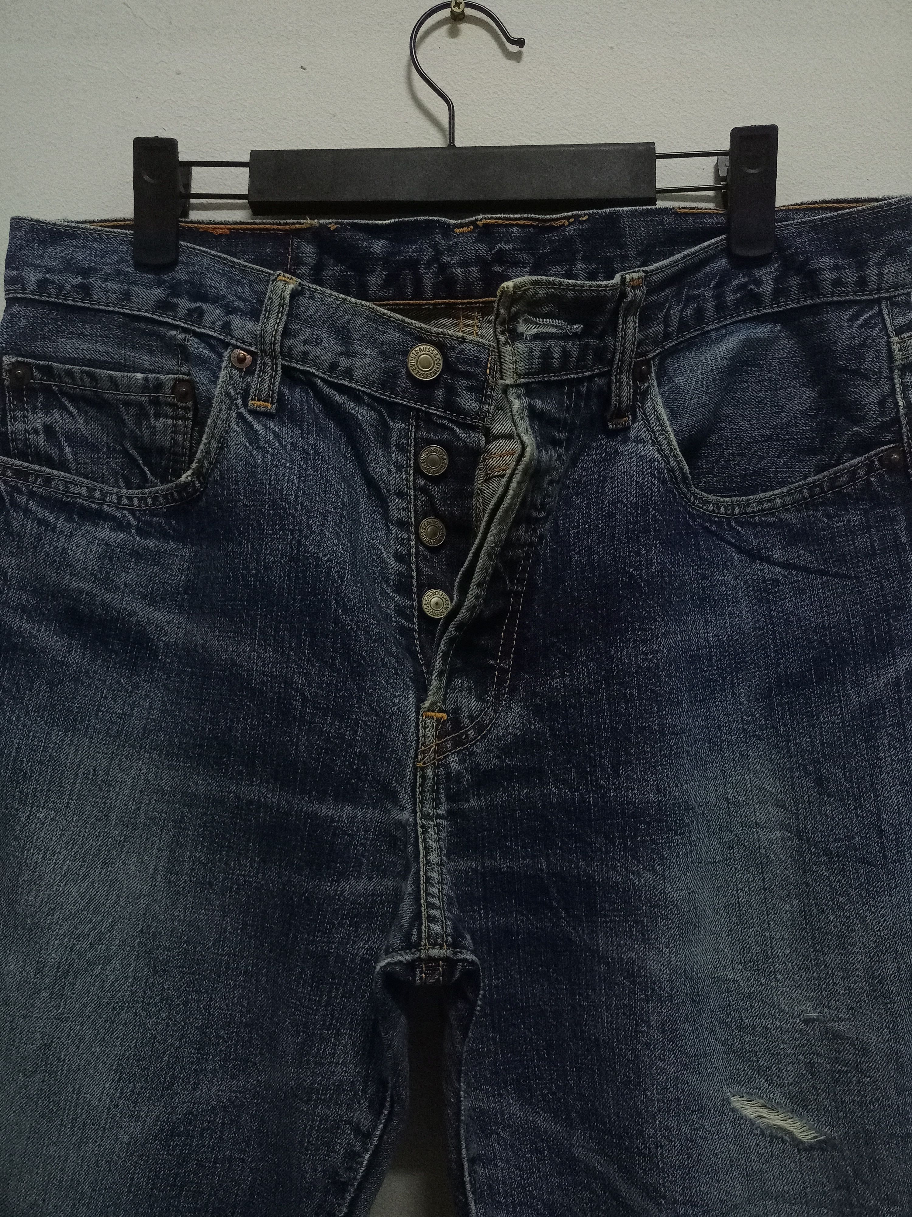 Levi's × Levi's Vintage Clothing Vintage 90s Levis 501 Blue Wash Distressed Baggy Jeans 32x28 Size US 32 / EU 48 - 4 Thumbnail