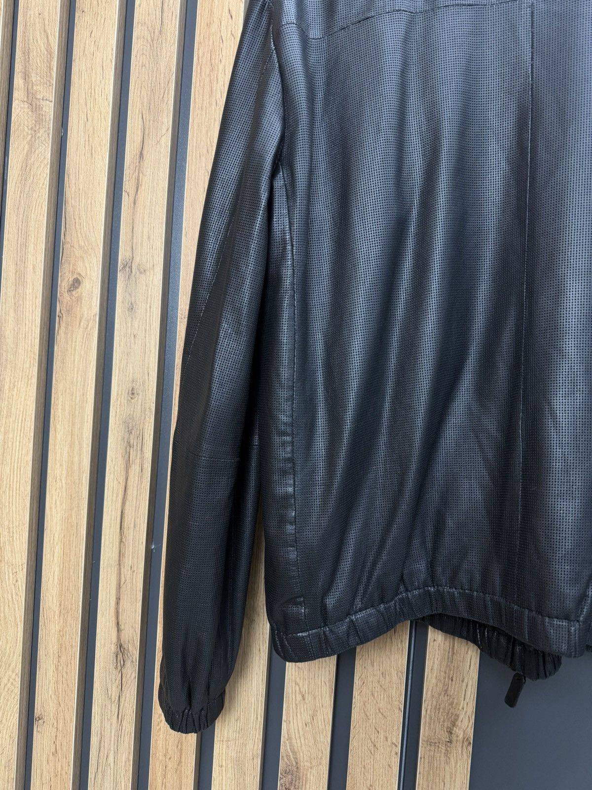 Emporio Armani Emporio Armani Black Perfored Leather Jacket Size 52 Size US L / EU 52-54 / 3 - 8 Thumbnail