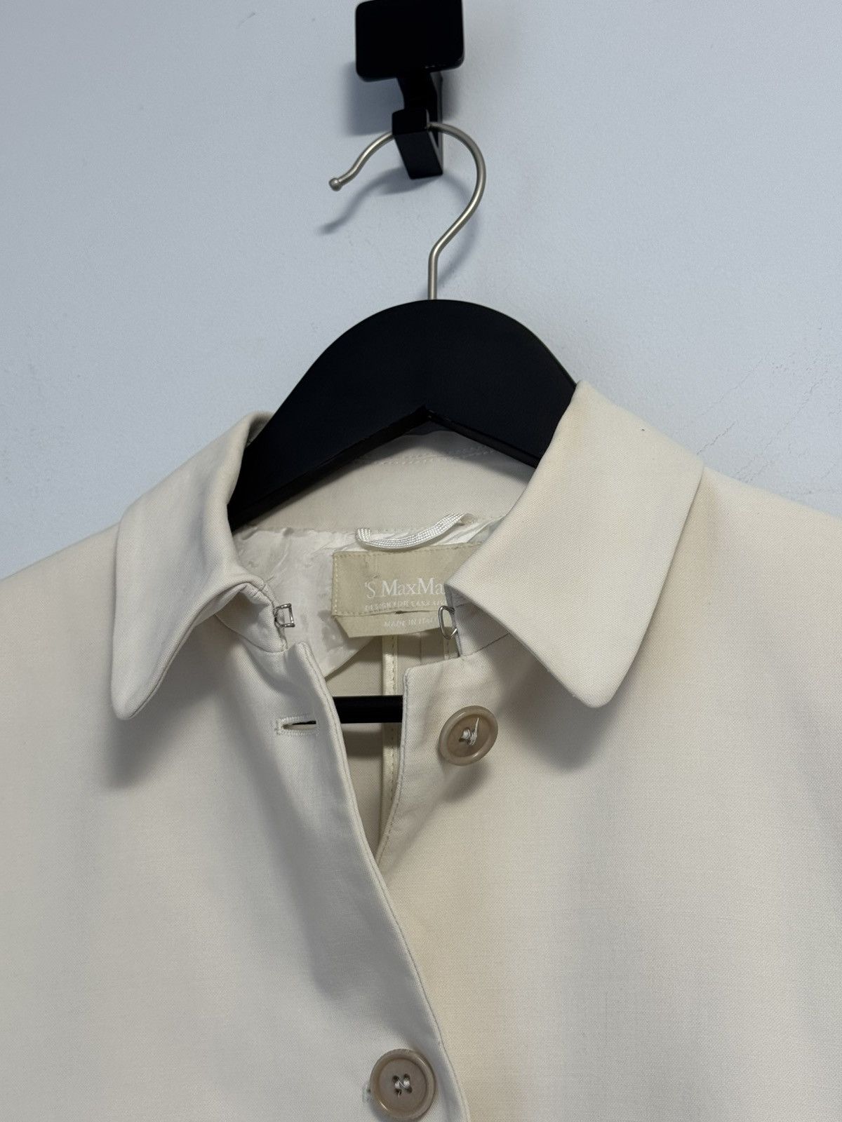 Max Mara Max Mara Ivory Cropped Jacket Button Front Coat Blazer Size M / US 6-8 / IT 42-44 - 19 Thumbnail