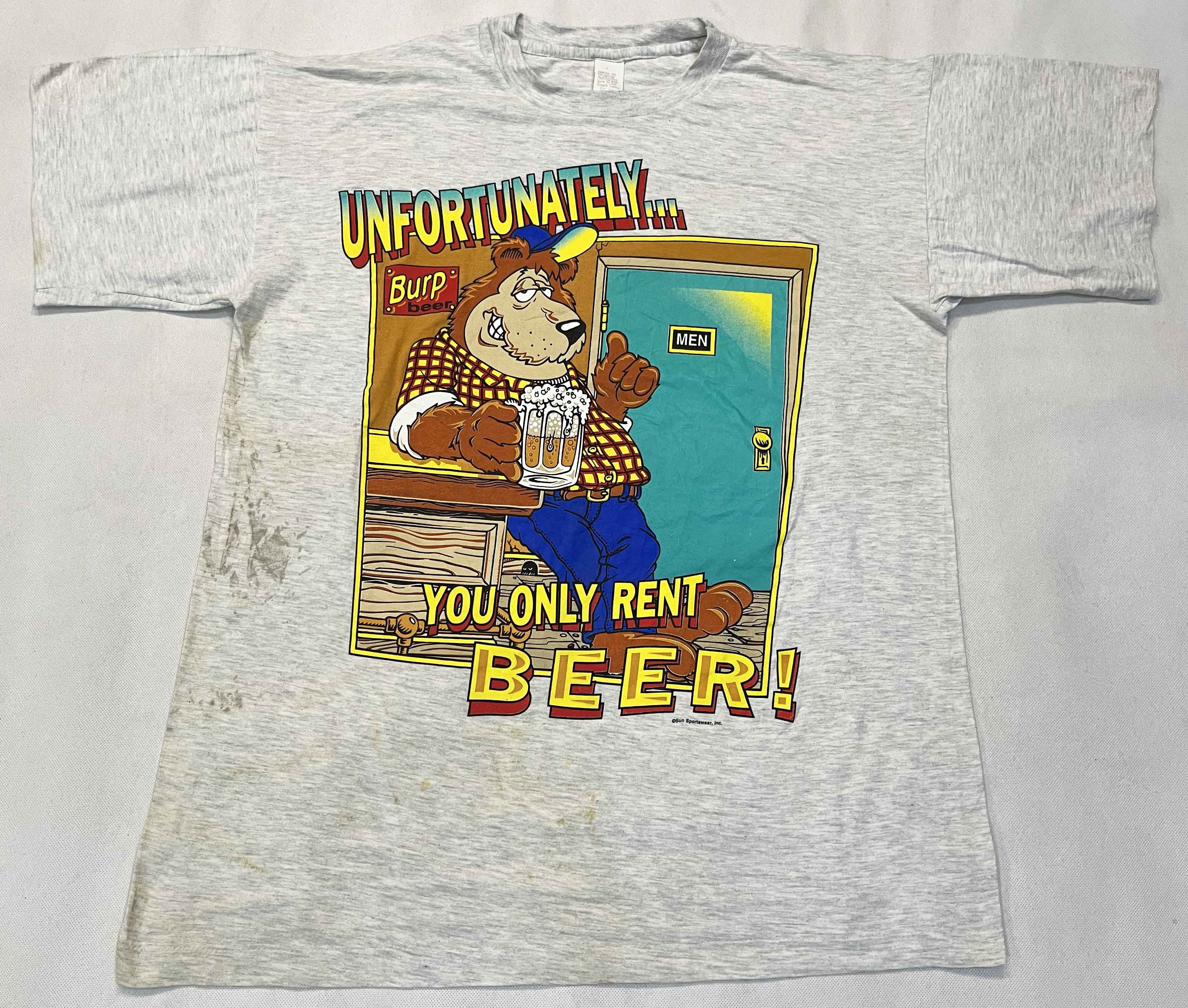 Vintage Vintage Sun Sportswear You Only Rent Beer Cartoon T-Shirt Size US L / EU 52-54 / 3 - 1 Thumbnail
