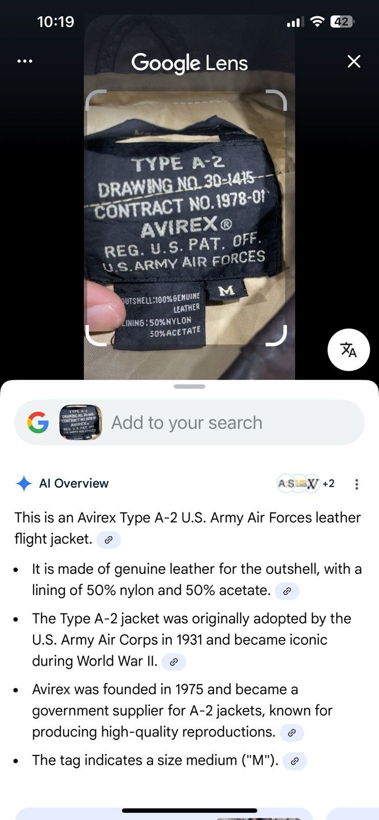 Avirex AVIREX TYPE A-2 US ARMY AIR FORCE LEATHER FLIGHT JACKET Size US M / EU 48-50 / 2 - 15 Thumbnail