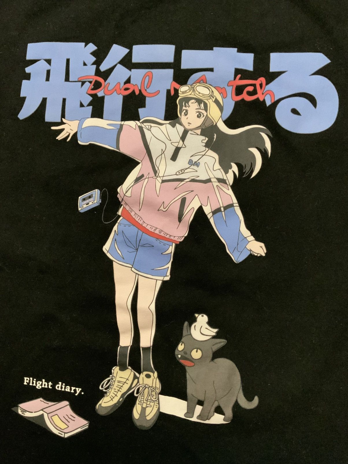 Other Daxuen Dual Match Anime Girl Manga Black Flight T-Shirt Size US M / EU 48-50 / 2 - 6 Thumbnail