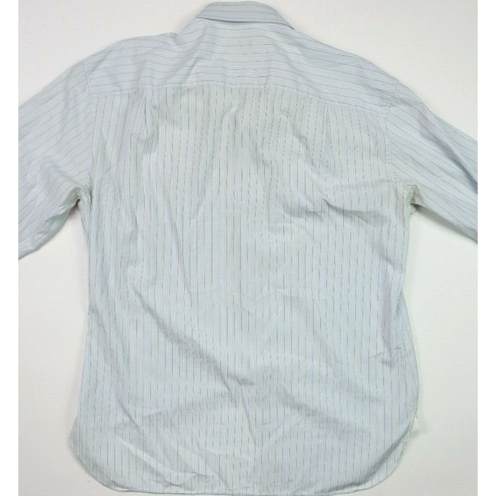 Ermenegildo Zegna VINTAGE Ermenegildo Zegna Button-Front Shirt Striped Shirt Long Sleeve Men L Blue Retro Outdoor 90s Size US L / EU 52-54 / 3 - 3 Thumbnail