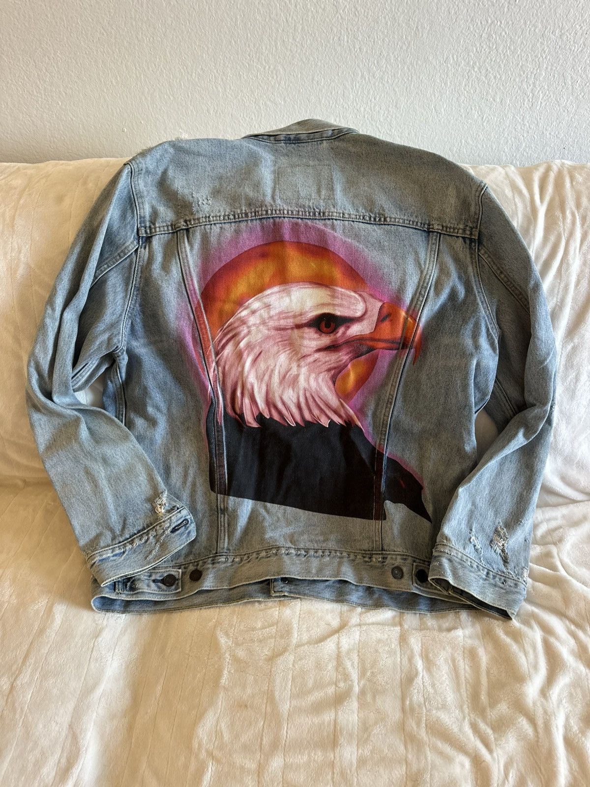 Travis Scott Travis Scott Birds in the Trap Sing Mcknight Denim Jacket Size US XXL / EU 58 / 5 - 5 Thumbnail