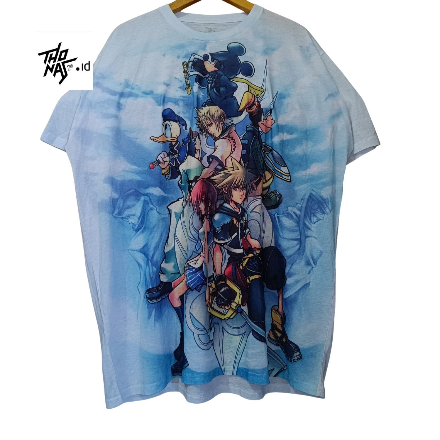 image of Vintage Kingdom Hearts Disney Square Enix Mega Print in White, Men's (Size 2XL)