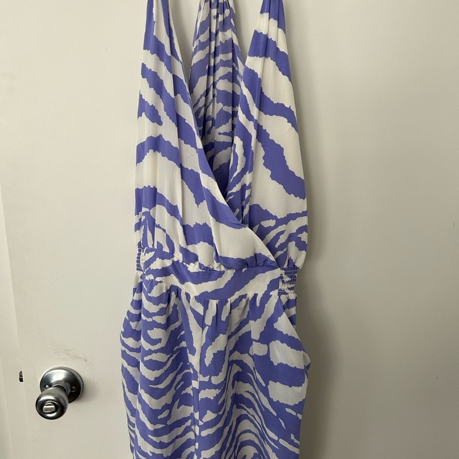 Other Charlie Jade lilac zebra print silk women’s large romper Size 37" - 4 Thumbnail