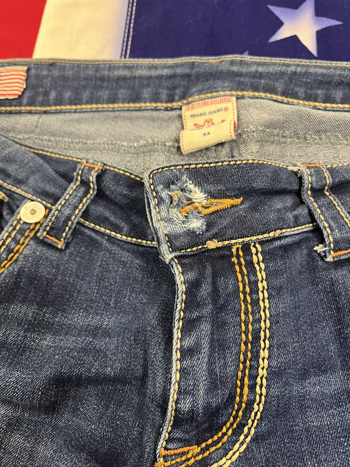 True Religion True Religion Straight Leg Jeans - Vintage Size 33" - 11 Thumbnail