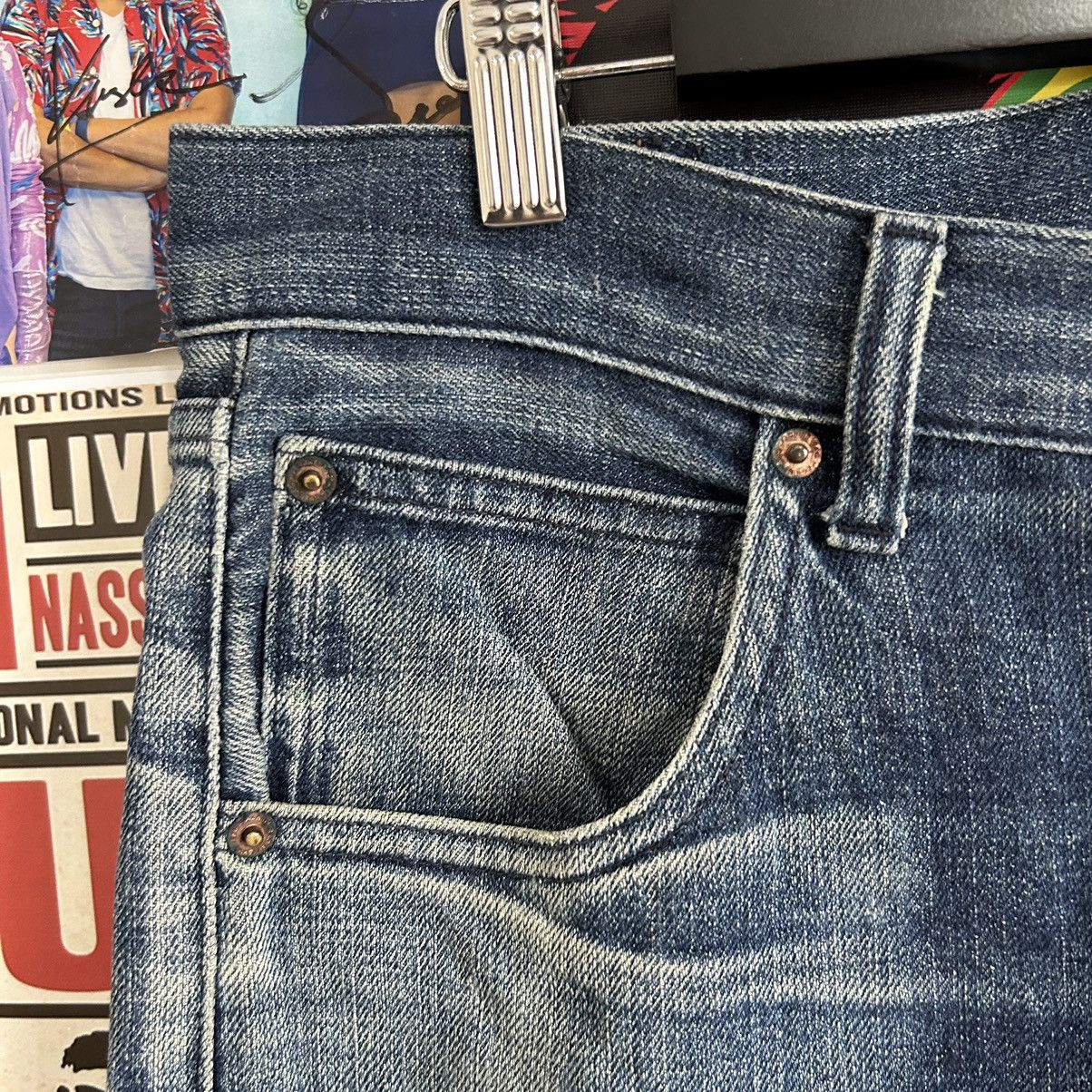 Vintage Vintage Rag Machine Blue Wash Distressed Denim Size US 34 / EU 50 - 6 Thumbnail