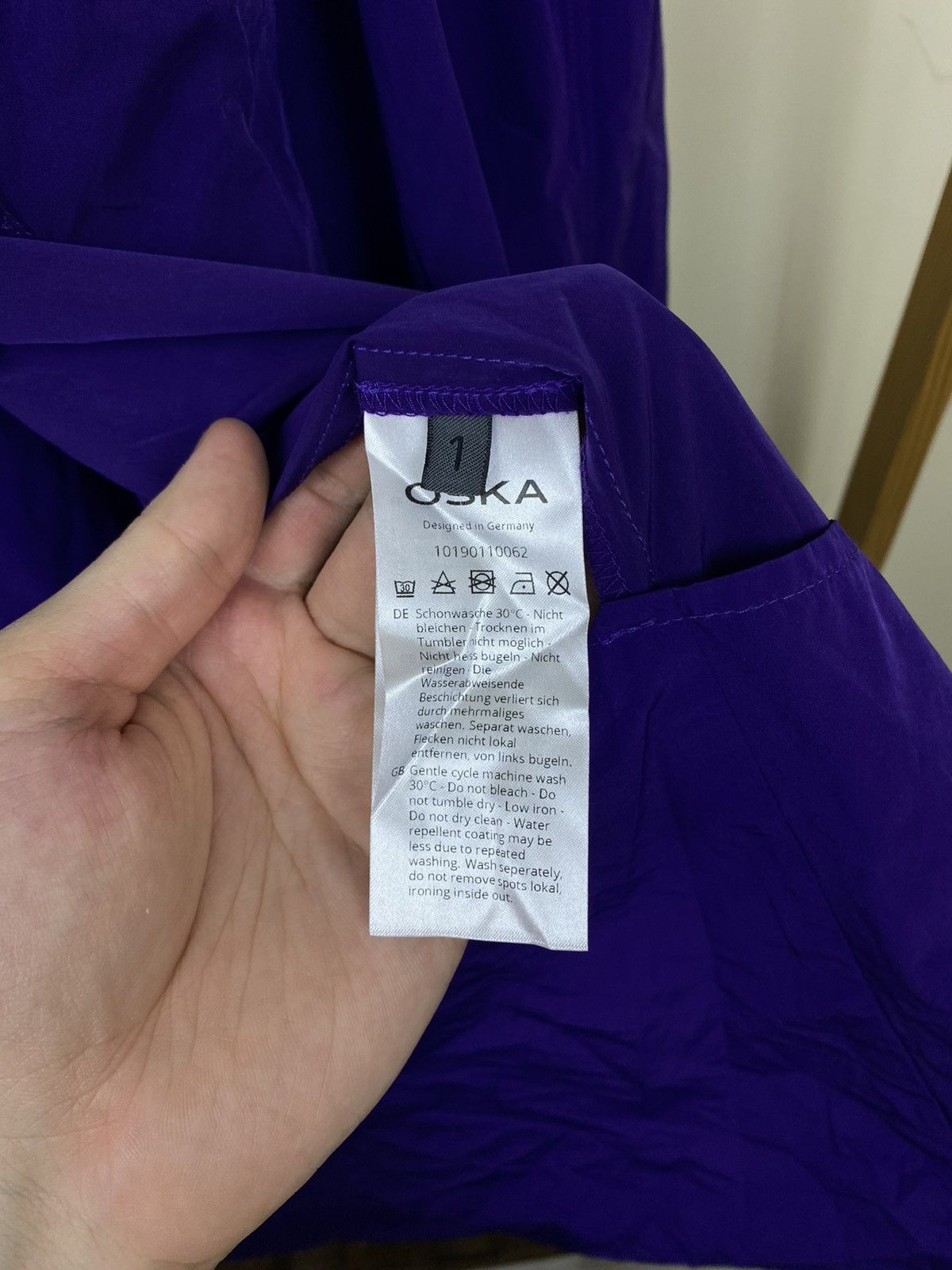 OSKA Oska Minimalist Vibrant Purple Long Coat Hooded Zip Front Size S / US 4 / IT 40 - 11 Thumbnail