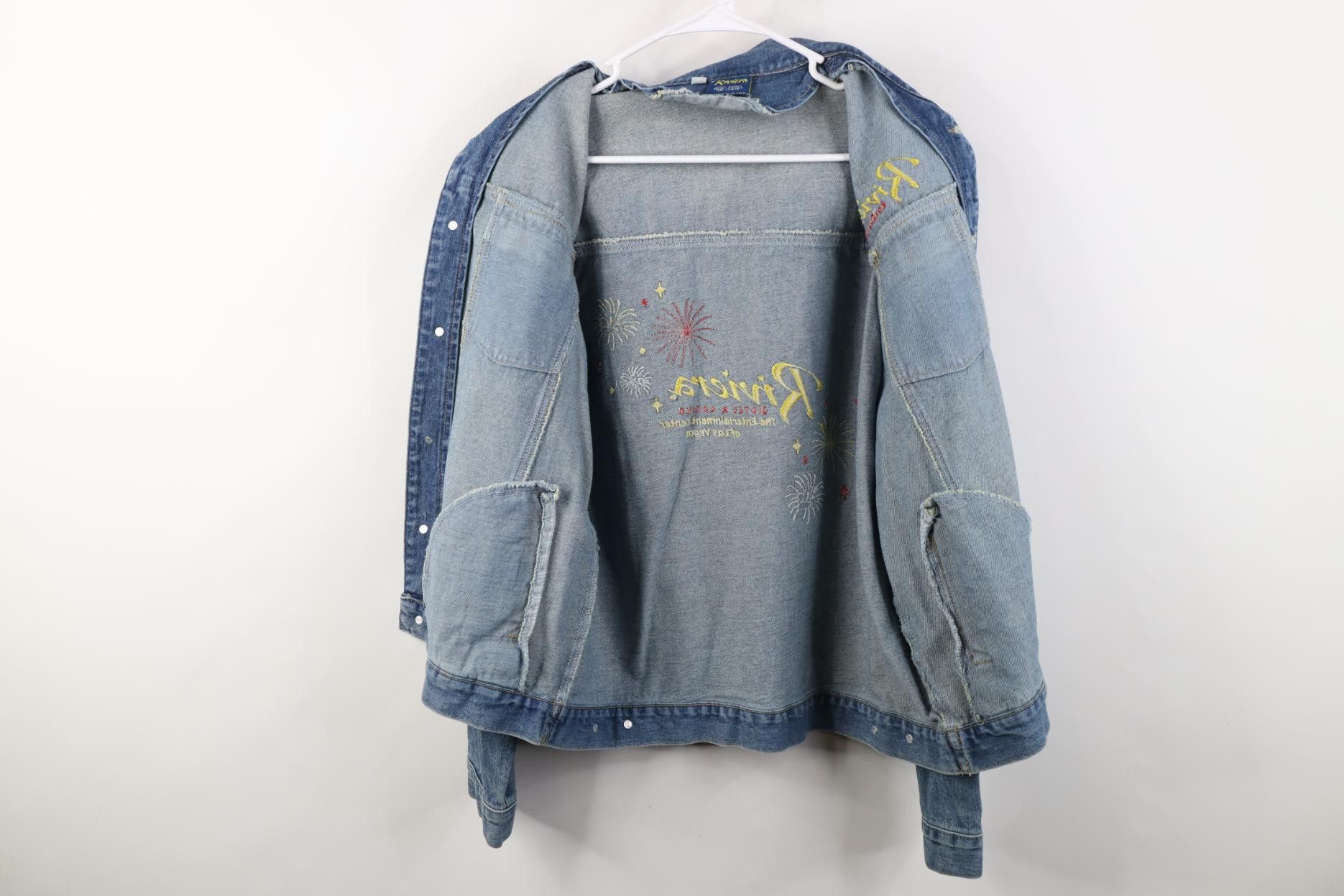 Vintage Vintage 90s Y2K Hotel Casino Denim Jean Trucker Jacket Blue Size US L / EU 52-54 / 3 - 11 Thumbnail