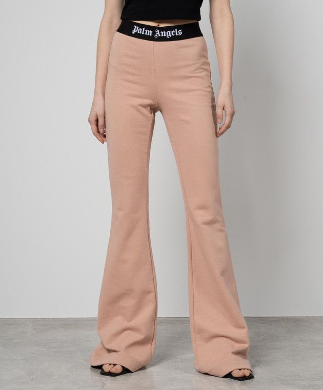 Palm Angels o1y1125 Sweatpant in Salmon Pink/Black Size 26" / US 2 / IT 38 - 2 Thumbnail