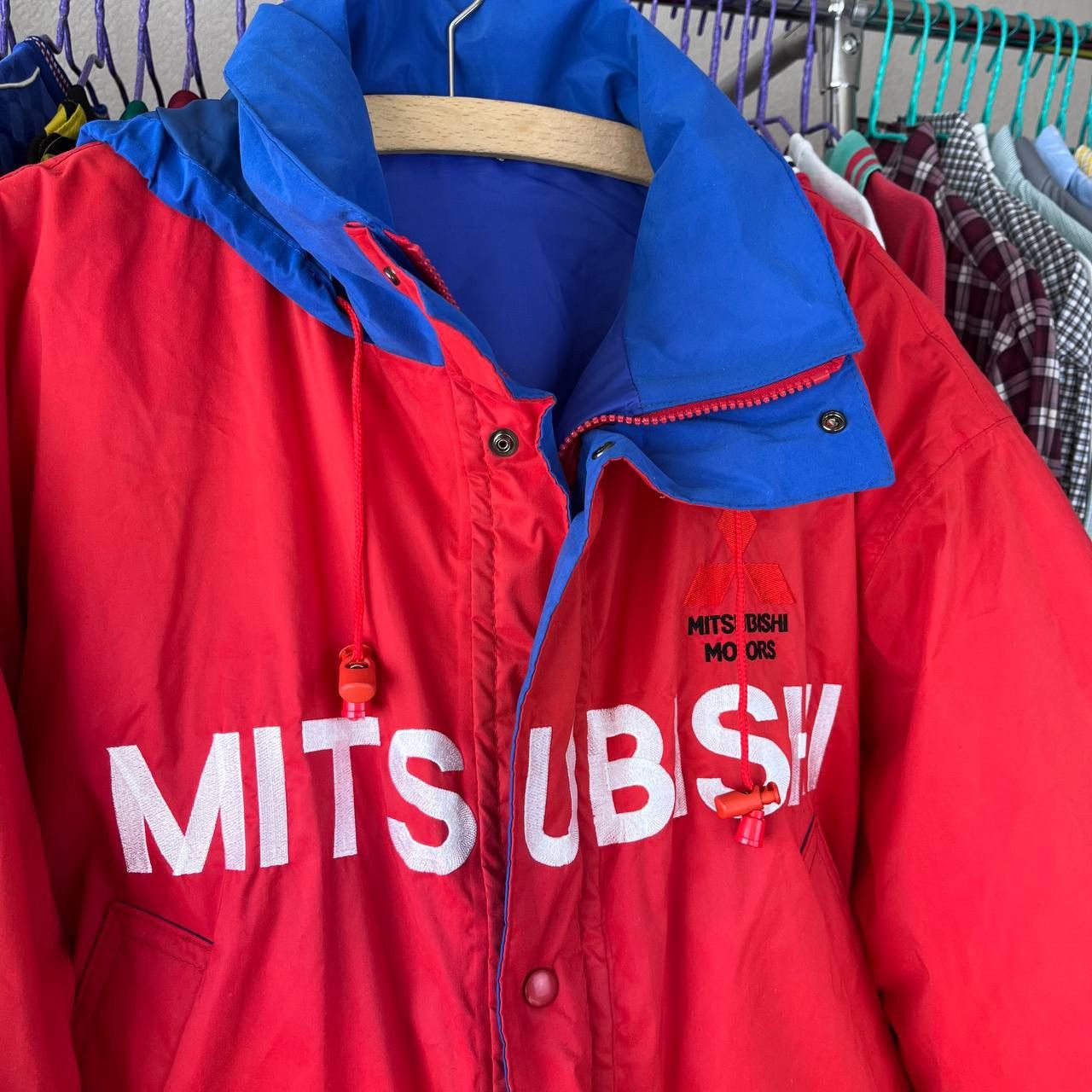 Japanese Brand × Vintage Vintage 90s Mitsubishi Motors Parka Coat Racing Jacket Size US L / EU 52-54 / 3 - 6 Thumbnail