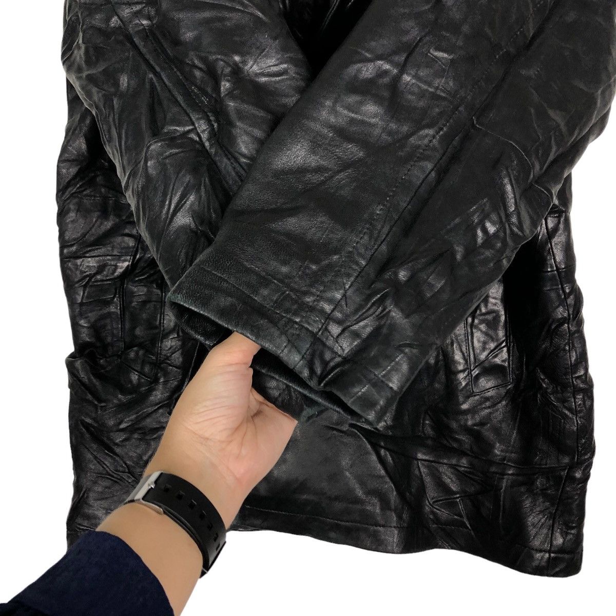 Genuine Leather 🔥Vintage Genuine Leather Jacket Double Breast Nicole Miller Size US L / EU 52-54 / 3 - 13 Thumbnail