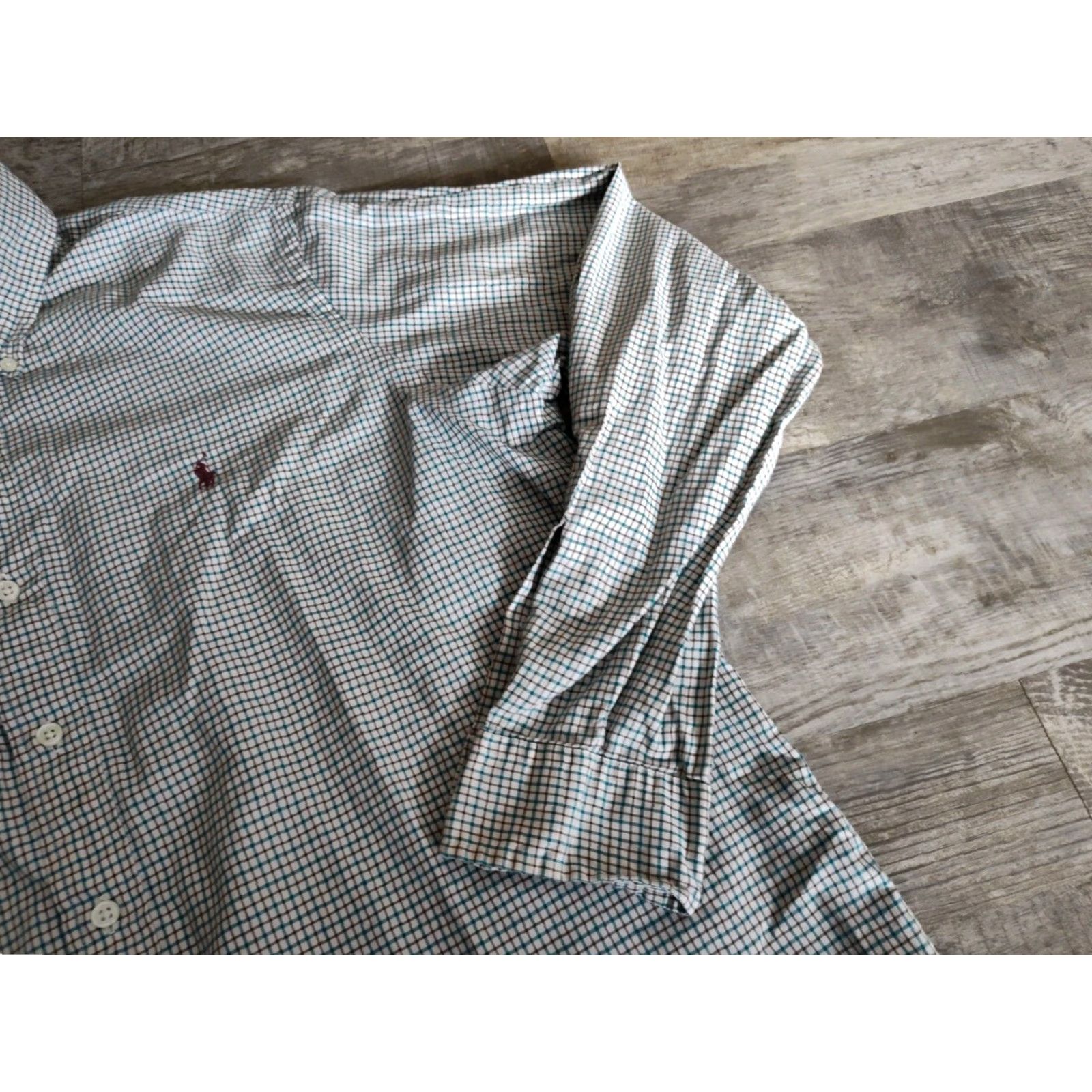 Polo Ralph Lauren VINTAGE Polo Ralph Lauren Shirt Mens XL White Teal Maroon Check Button-Down Shirt Size US XL / EU 56 / 4 - 2 Thumbnail