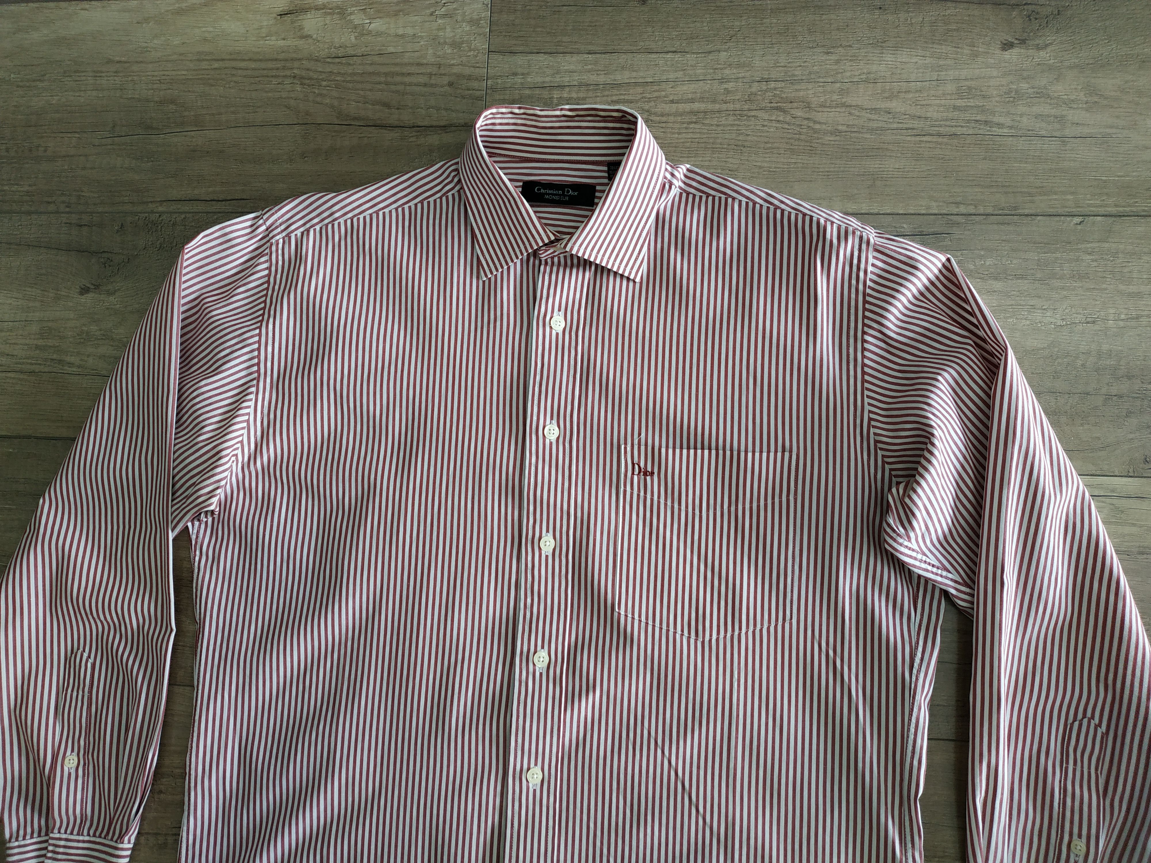 Dior Christian Dior Men's Button Up Striped Shirt, s. 39/40,LARGE Size US L / EU 52-54 / 3 - 3 Thumbnail
