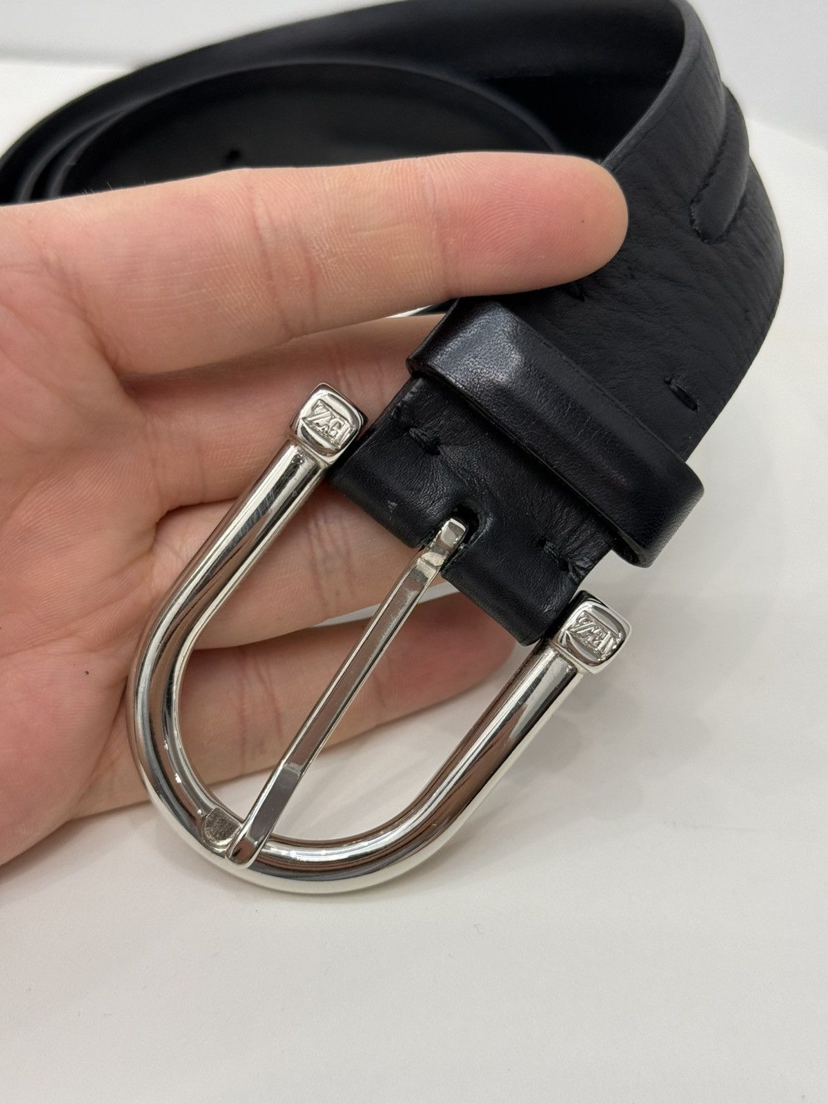 Ermenegildo Zegna Ermenegildo Zegna Leather Belt Size 36 - 2 Thumbnail
